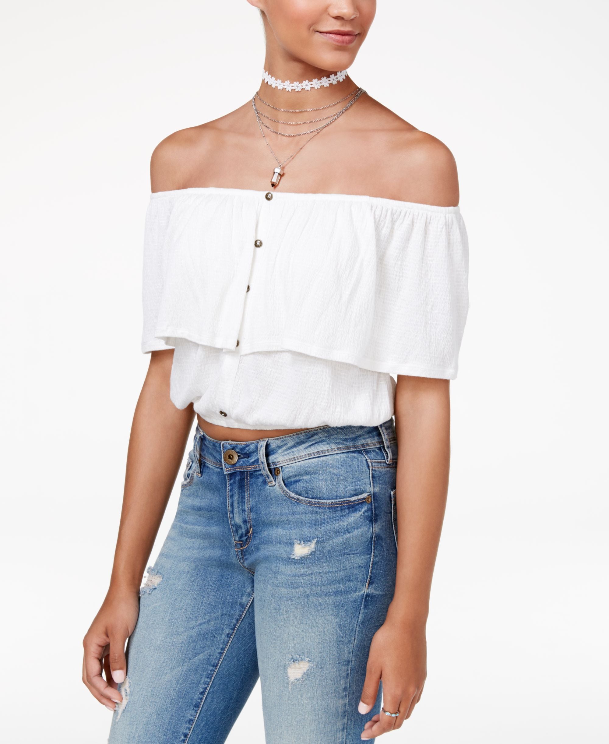 American Rag Flora Printed Ruffle Trim Soft Shorts