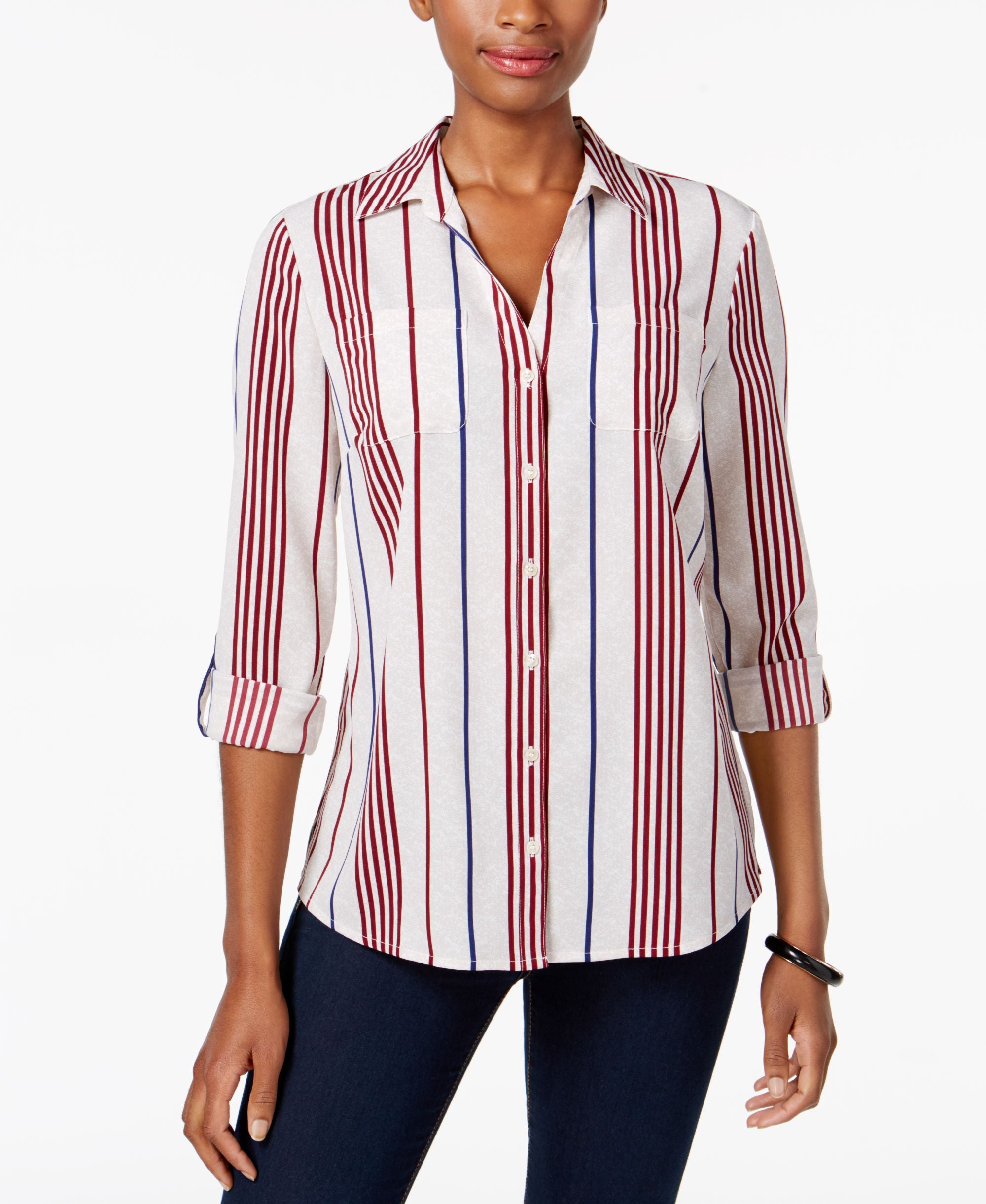 Charter Club Printed Utility Shirt