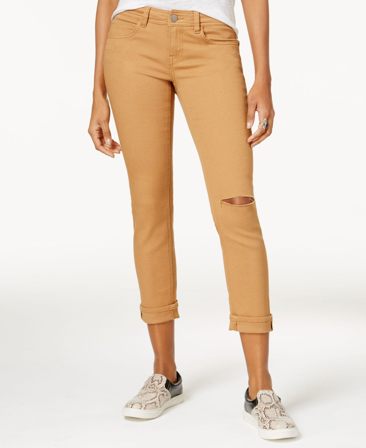 Dollhouse Juniors Colored Ripped Cropped Jeans