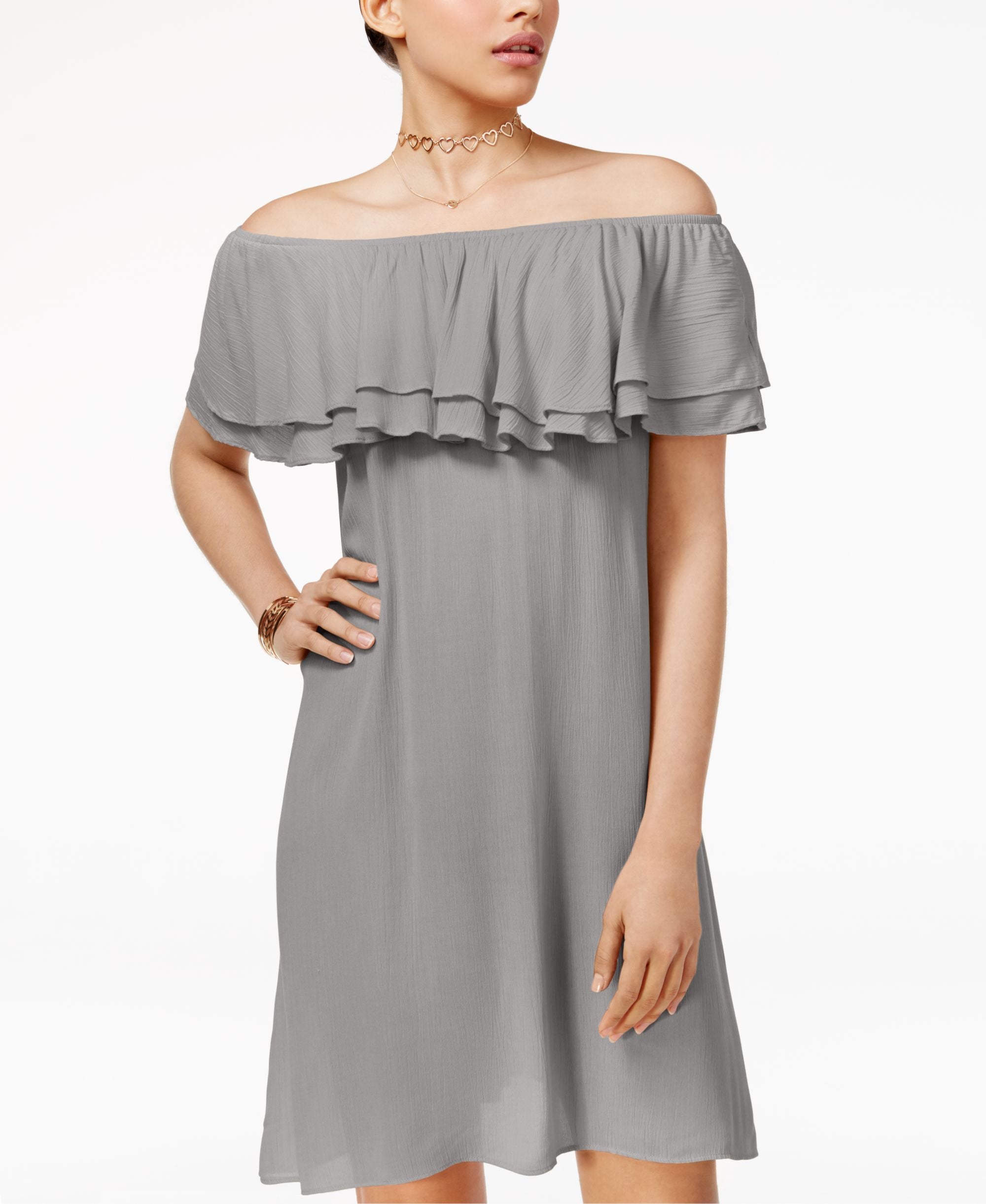 One Hart Ruffled Off The Shoulder Dress