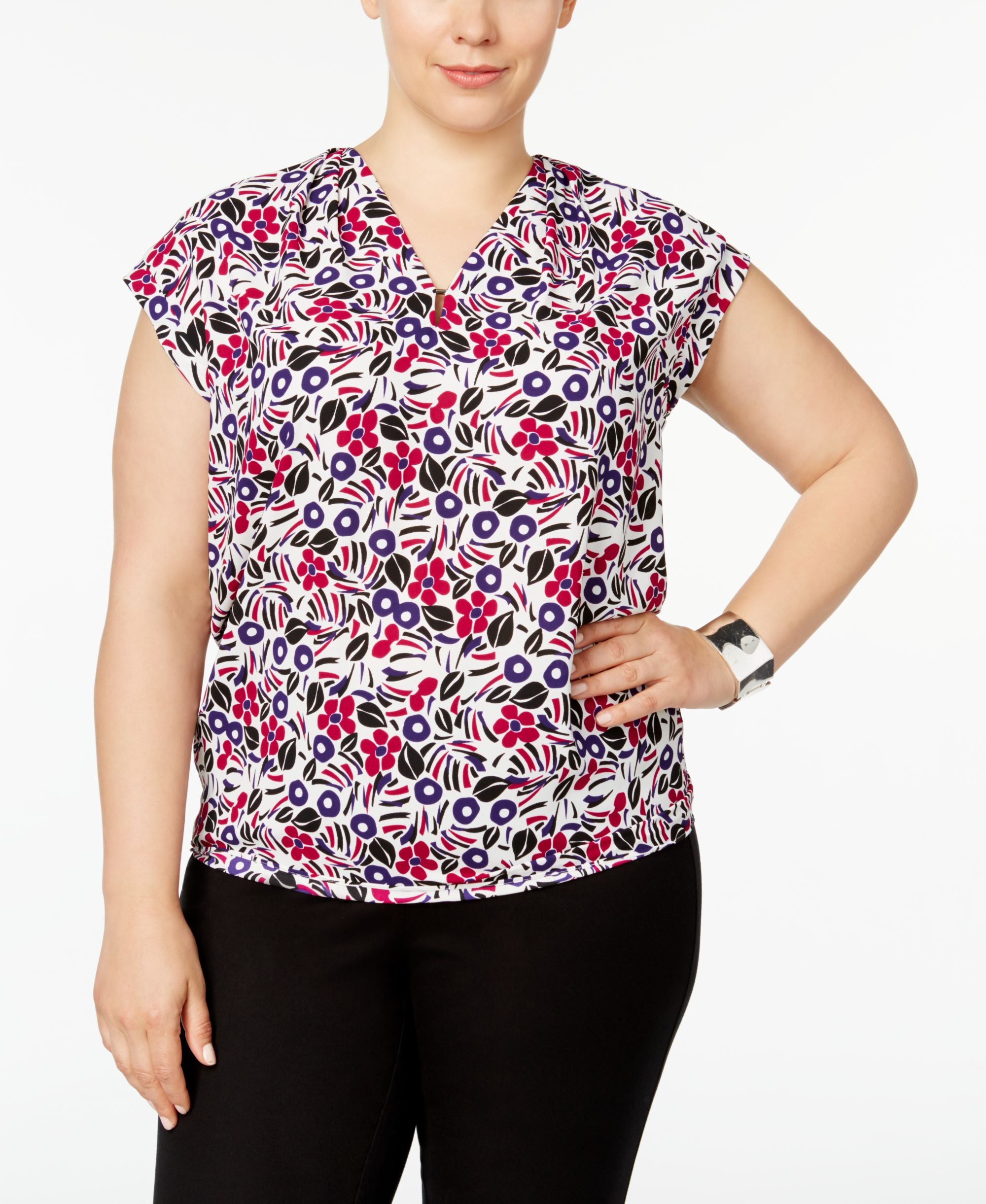 Anne Klein Plus Size Printed Top