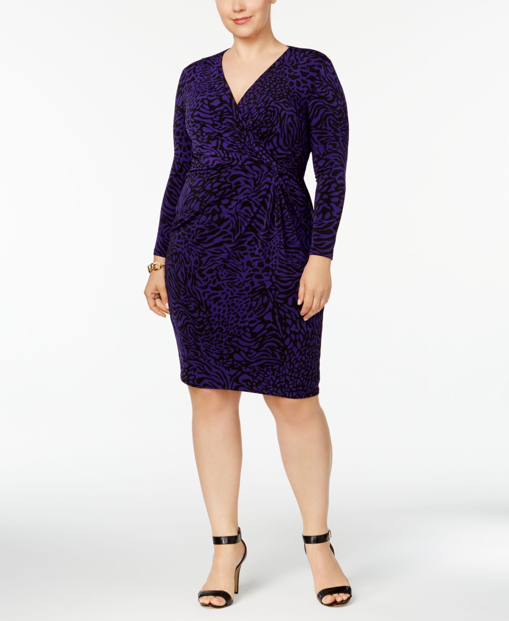 Anne Klein Plus Size Printed Wrap Dress