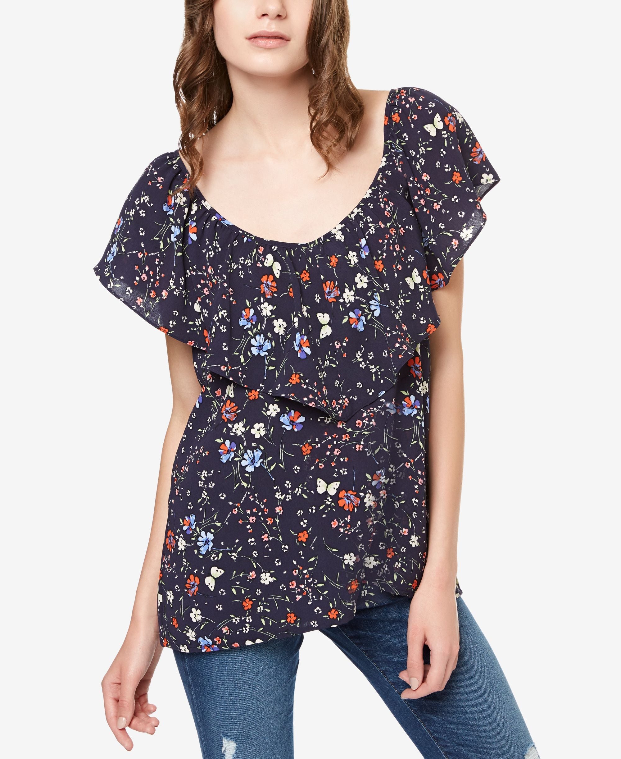 Sanctuary Eva Printed Flounce Top