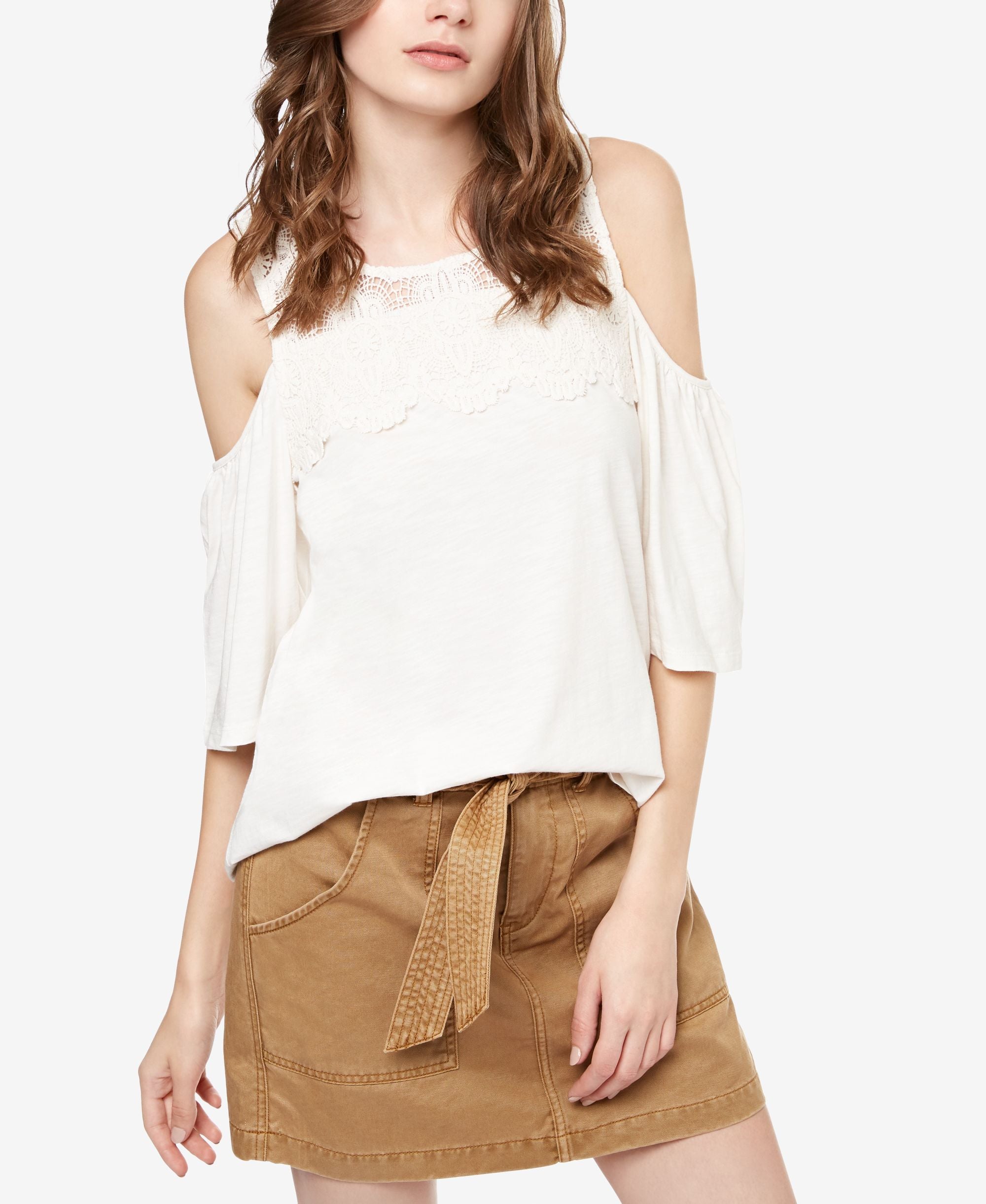 Sanctuary Aria Cotton Cold Shoulder Top