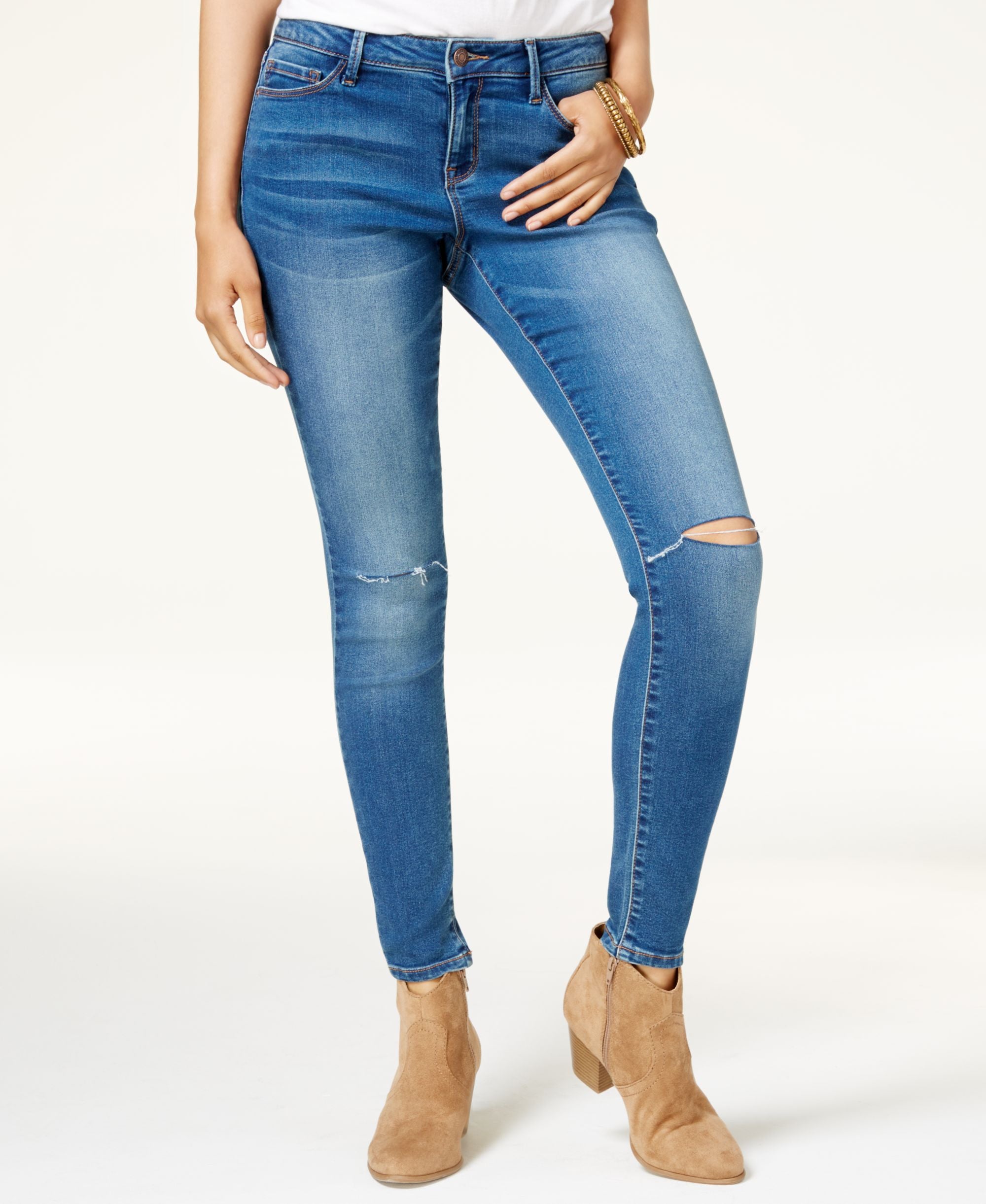 Black Daisy Juniors Billie Ripped Skinny Jeans