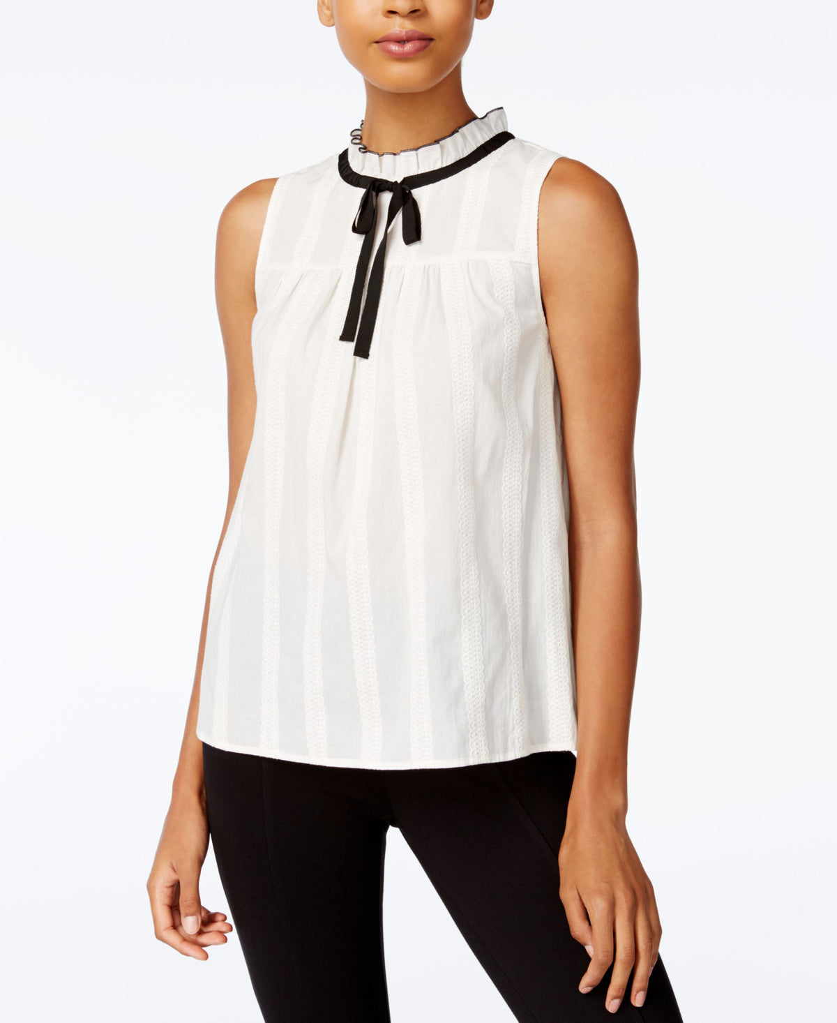 Kensie Ruffle Trim Babydoll Top