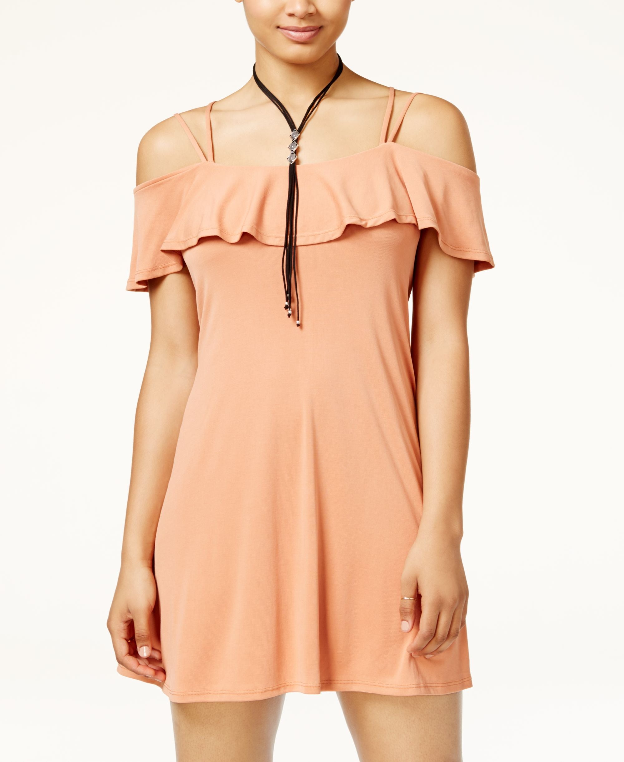 American Rag Juniors Ruffled Cold Shoulder Dress