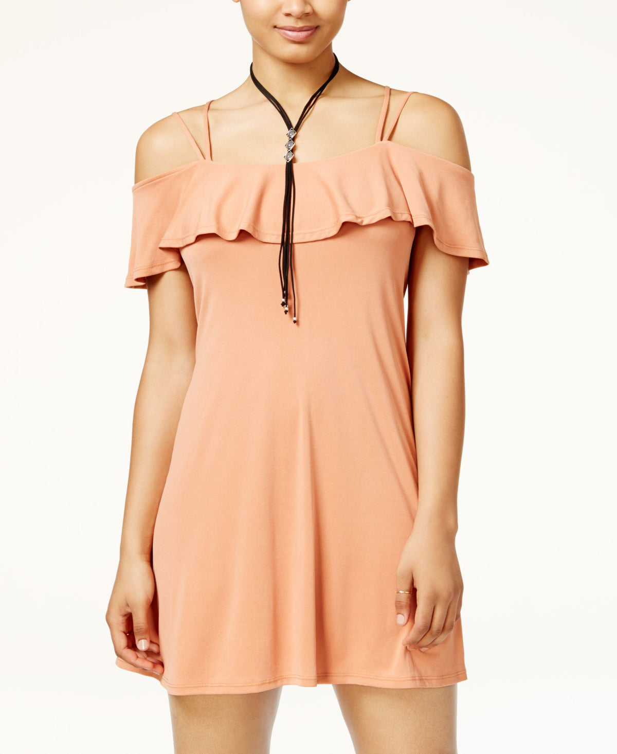 American Rag Juniors Ruffled Cold Shoulder Dress