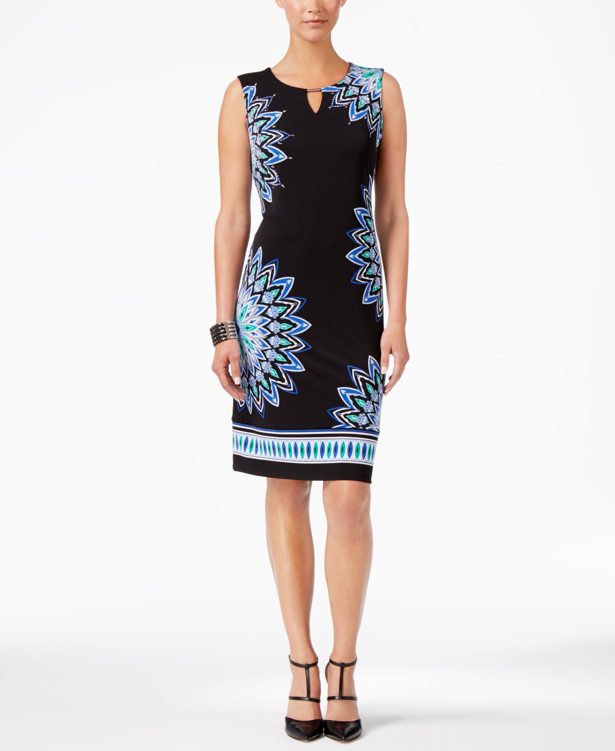 JM Collection Petite Printed Sheath Dress