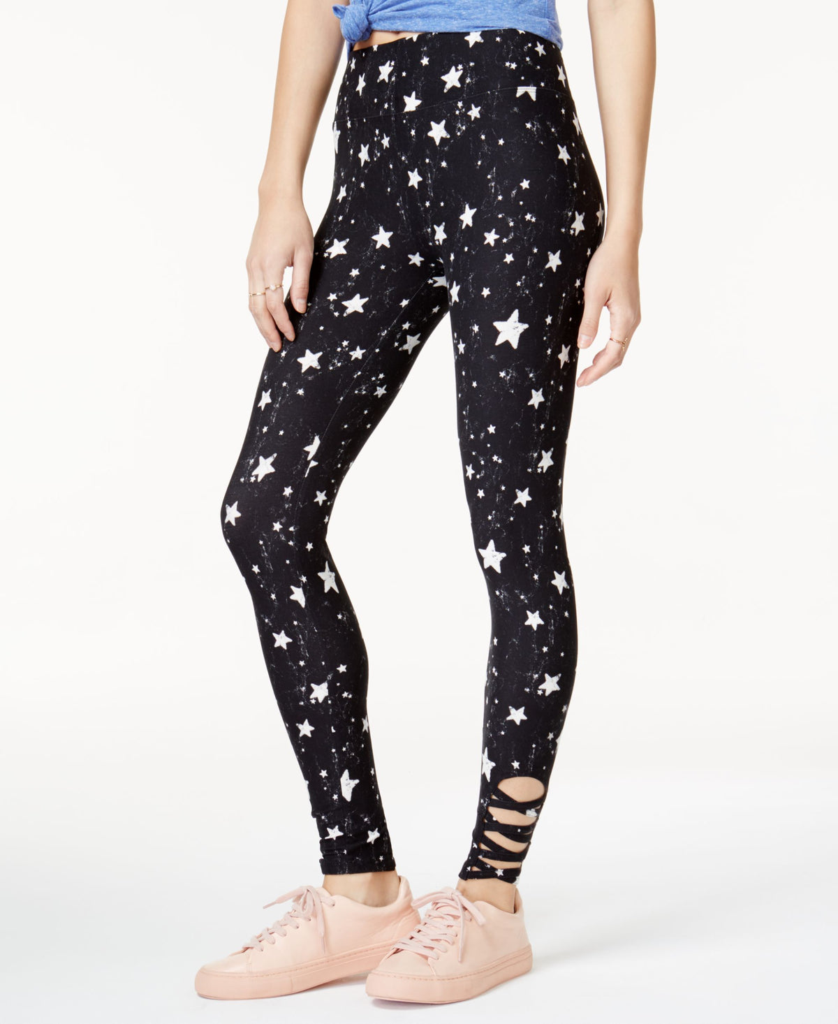 Hippie Rose Juniors Printed Strappy Leggings