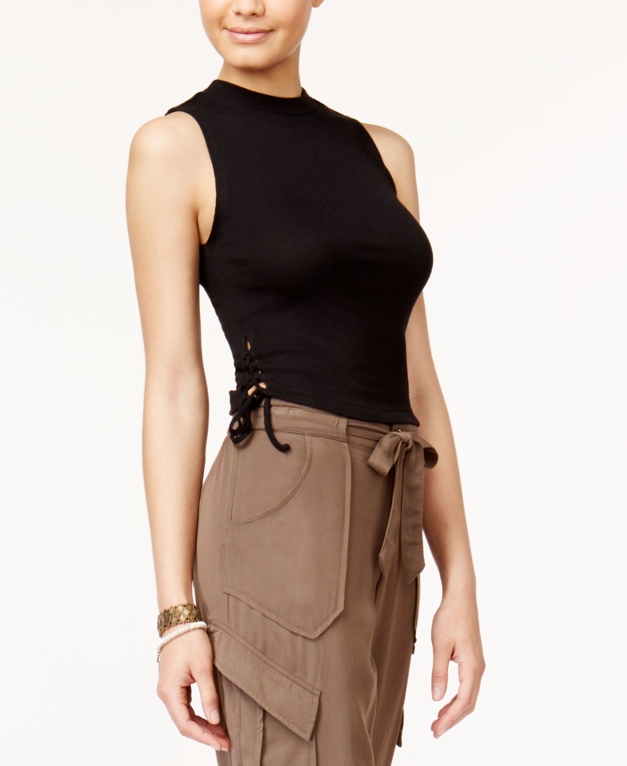 American Rag Juniors Lace Up Crop Top