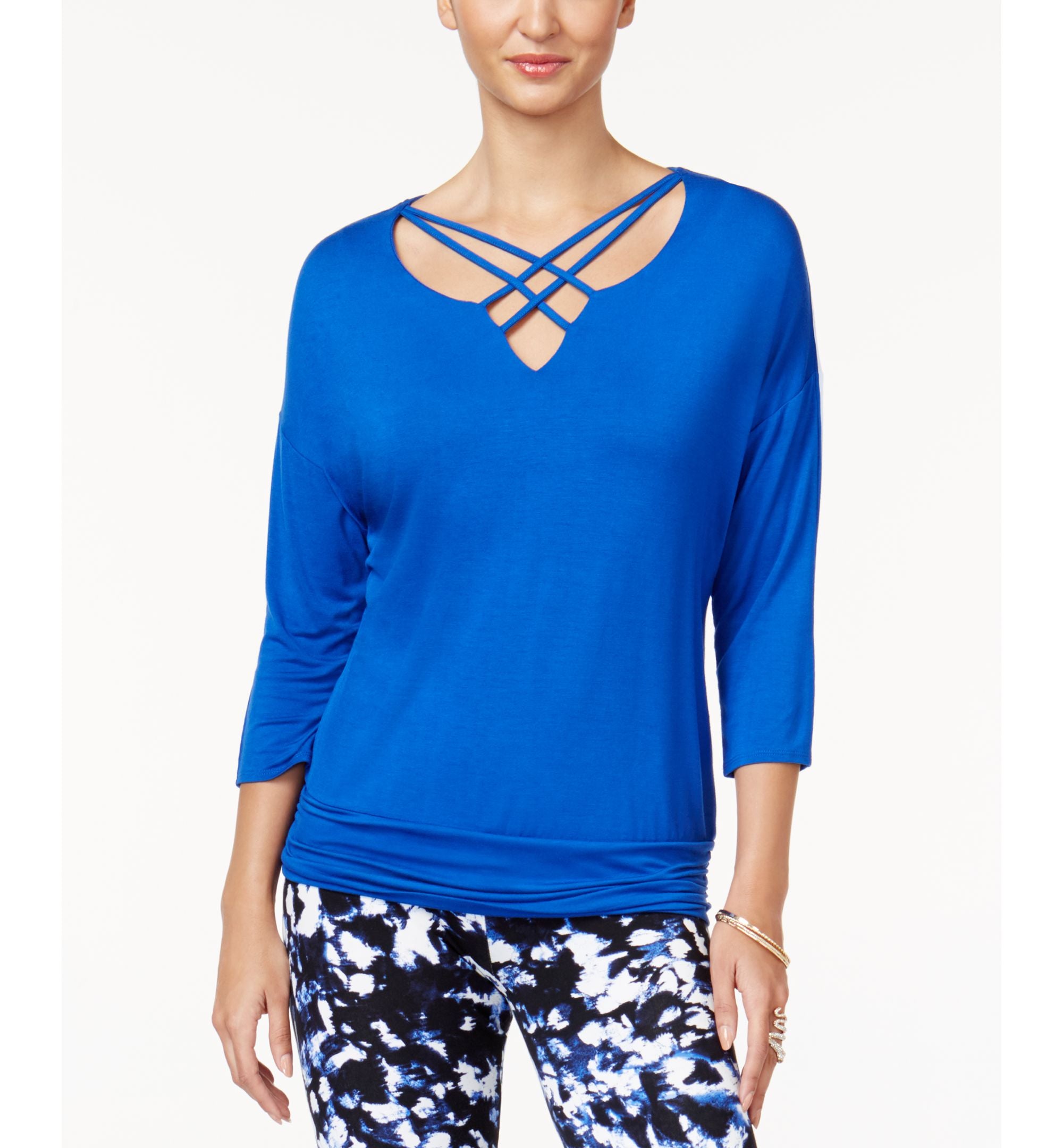 Thalia Sodi Lattice Trim Top