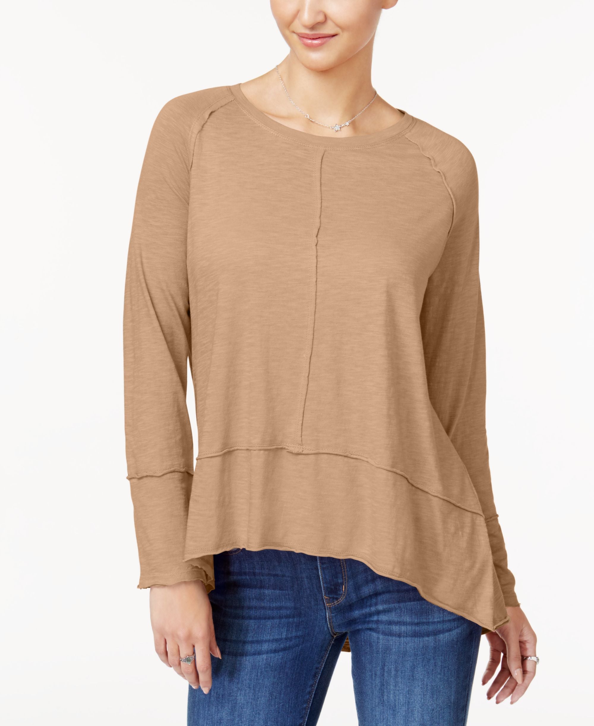 Style & Co Cotton High Low Top