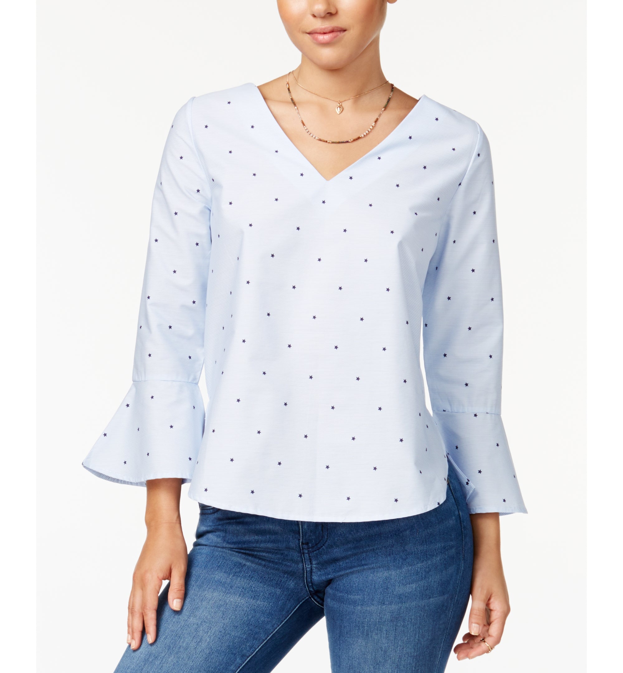 7 Sisters Juniors' Ruffle-Sleeve Top