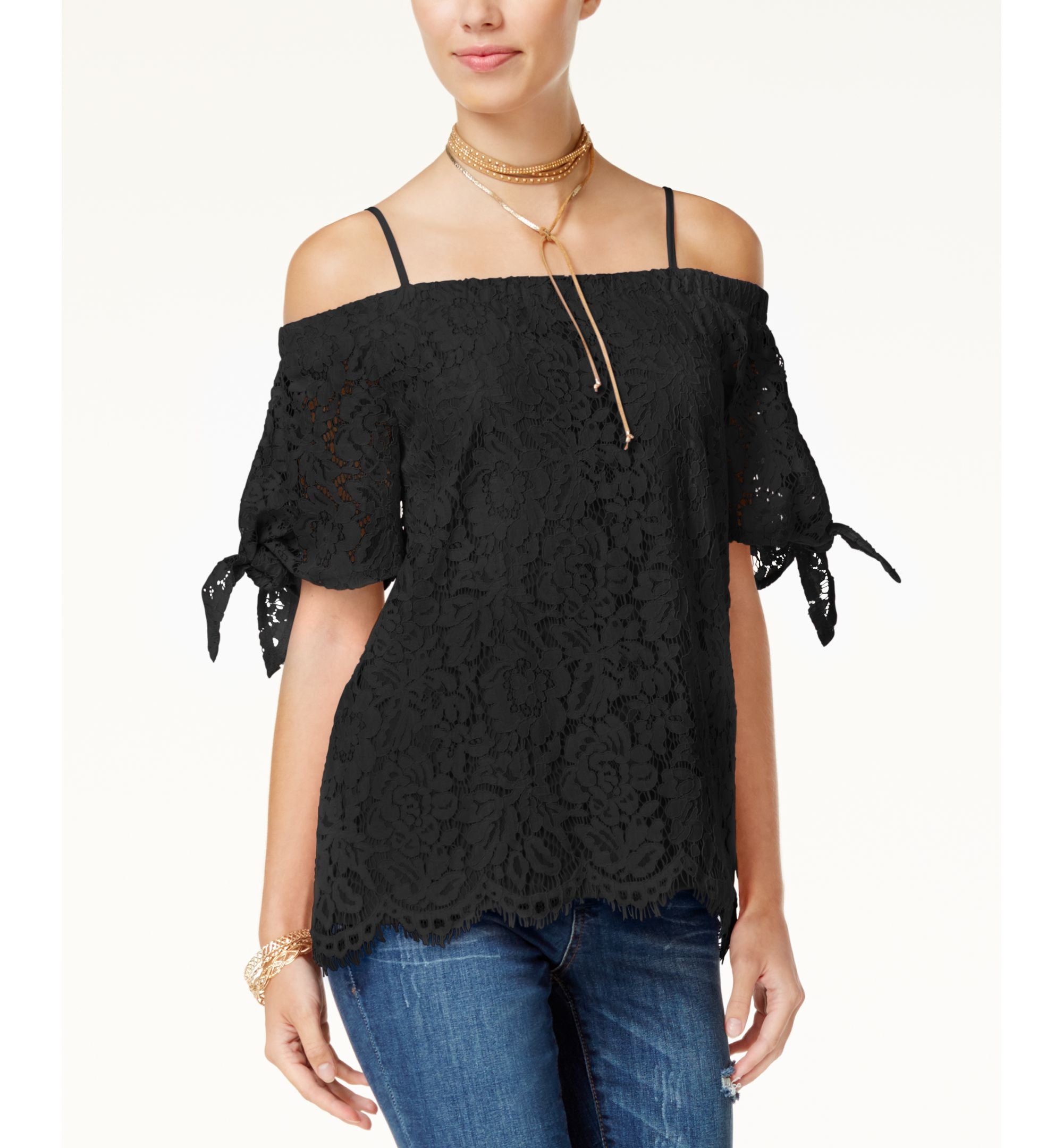 Miss Chievous Juniors Off The Shoulder Lace Top