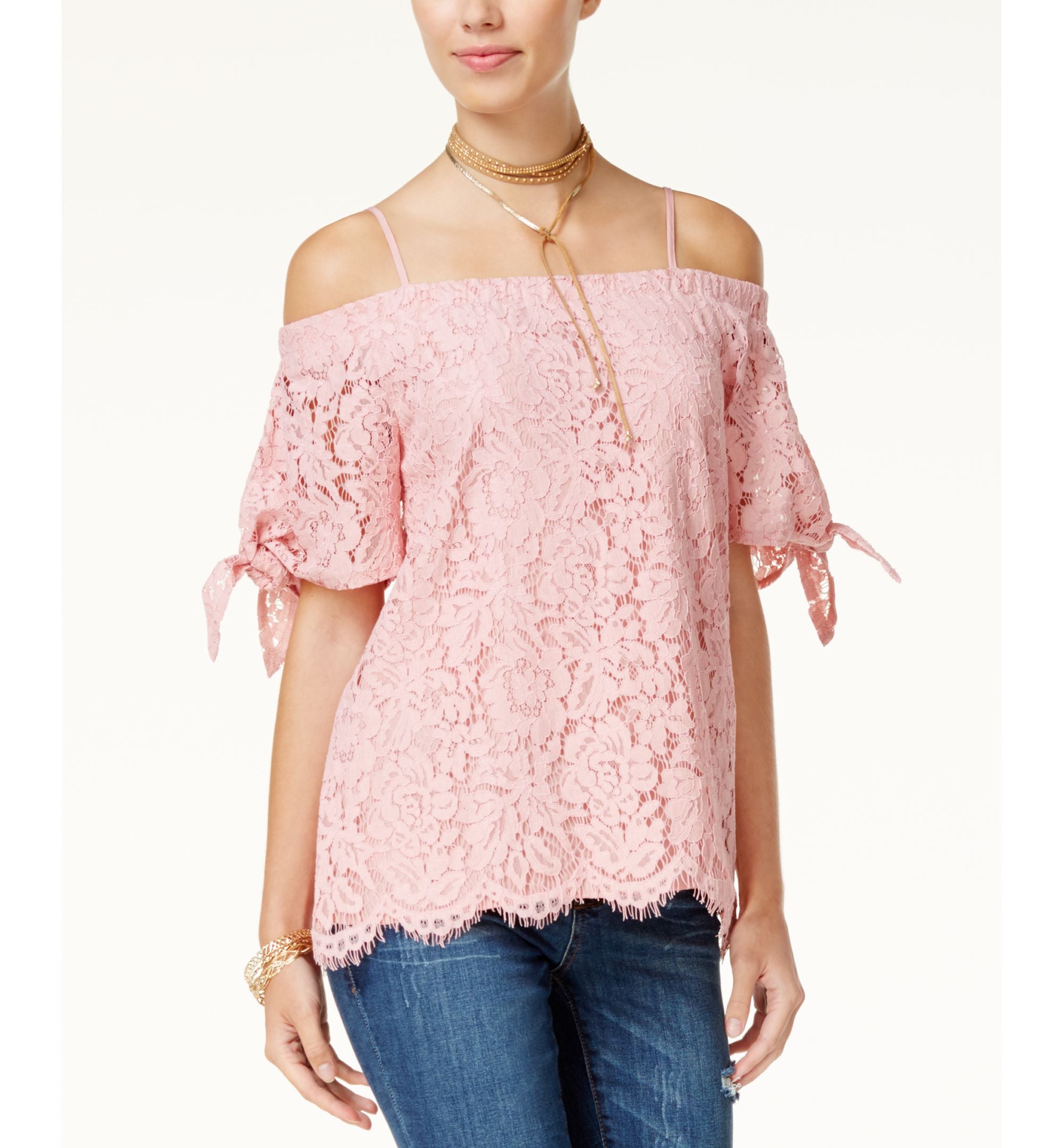 Miss Chievous Juniors Off The Shoulder Lace Top