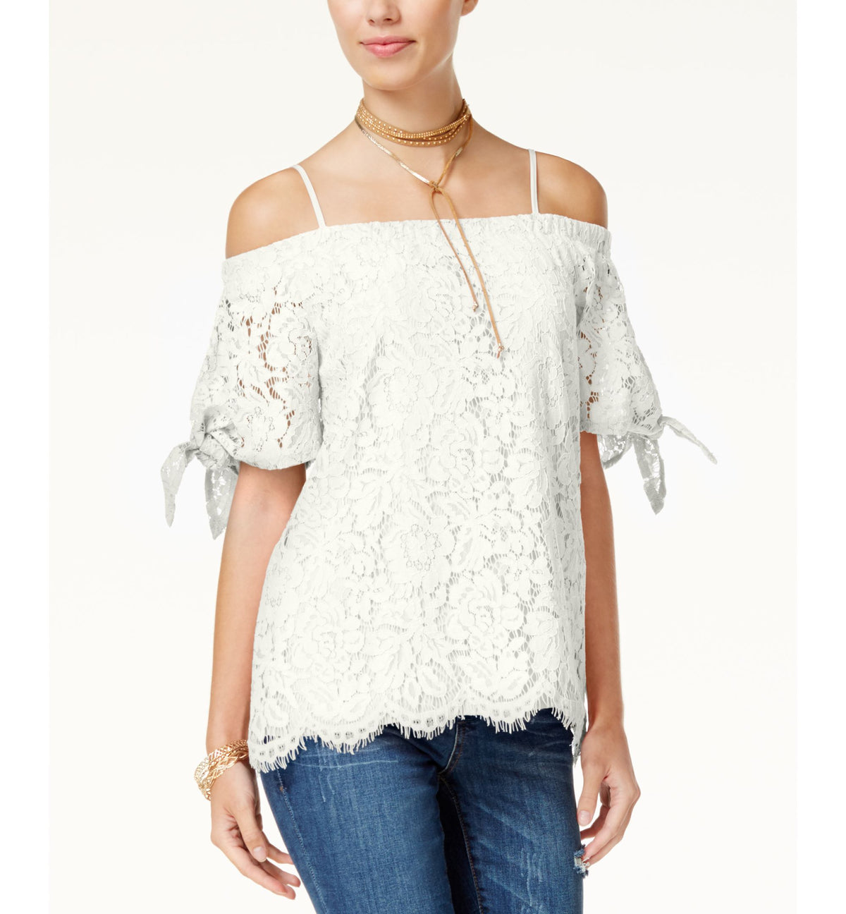 Miss Chievous Juniors Off The Shoulder Lace Top