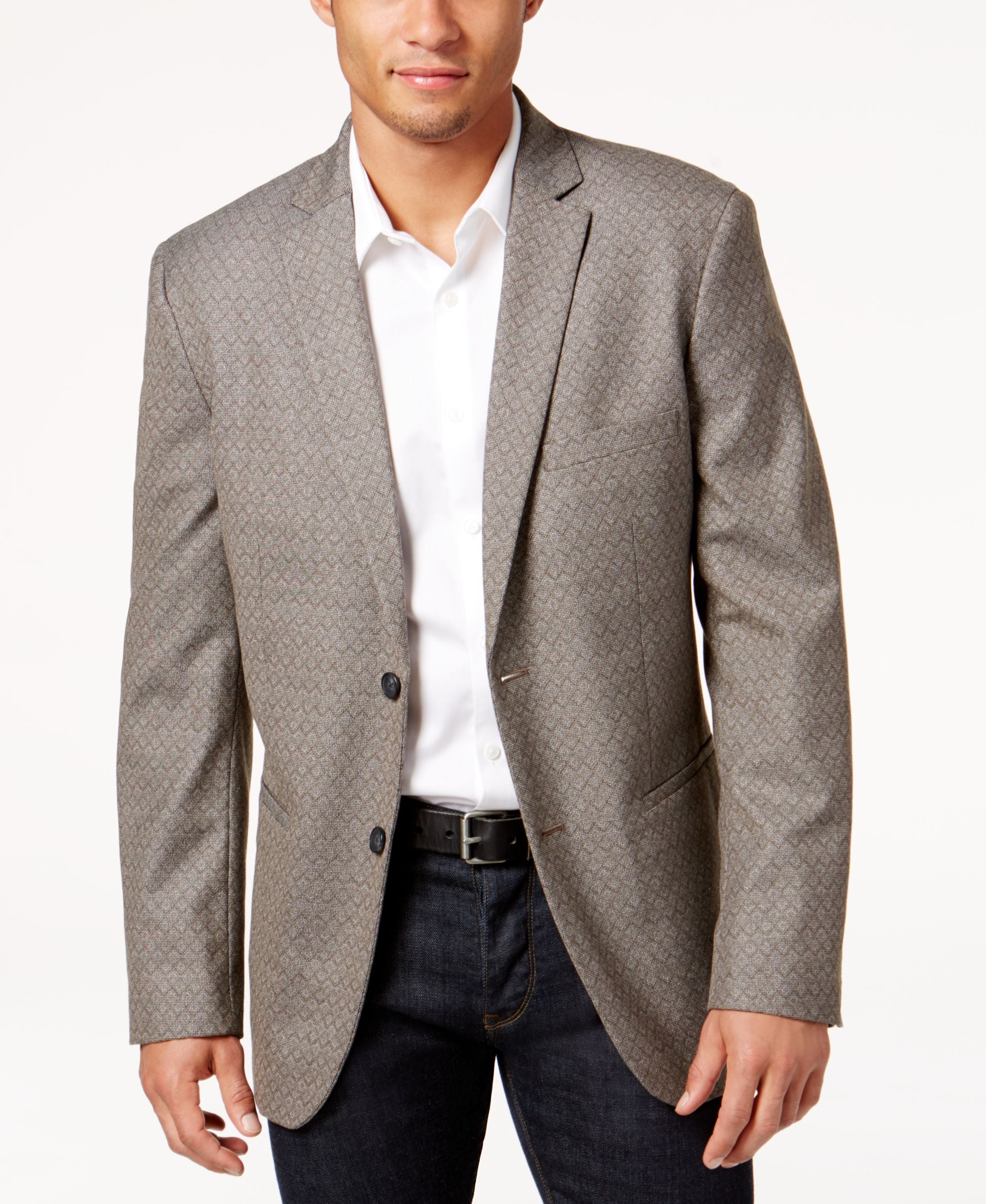 Alfani Mens Classic Fit Geometric Sport Coat