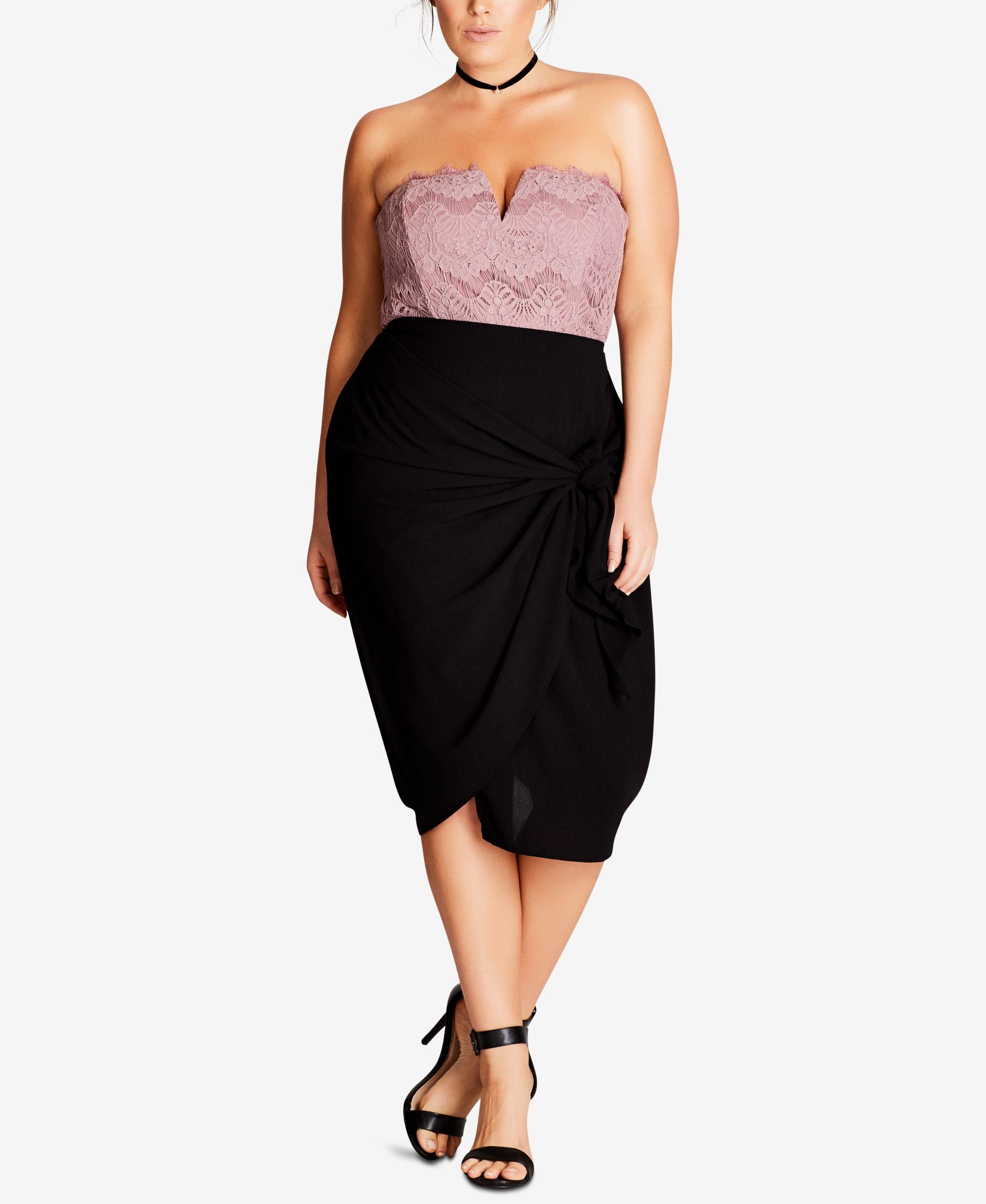 City Chic Trendy Plus Size Wrap Front Pencil Skirt