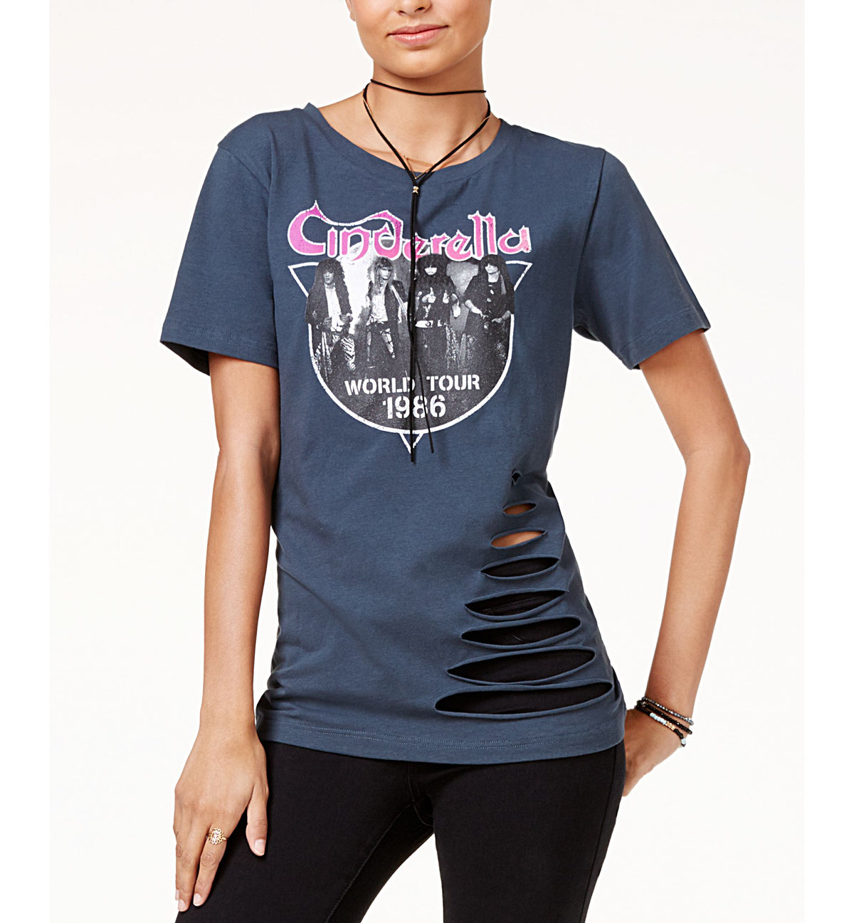 Bioworld Juniors' Cinderella Ripped Graphic T-Shirt