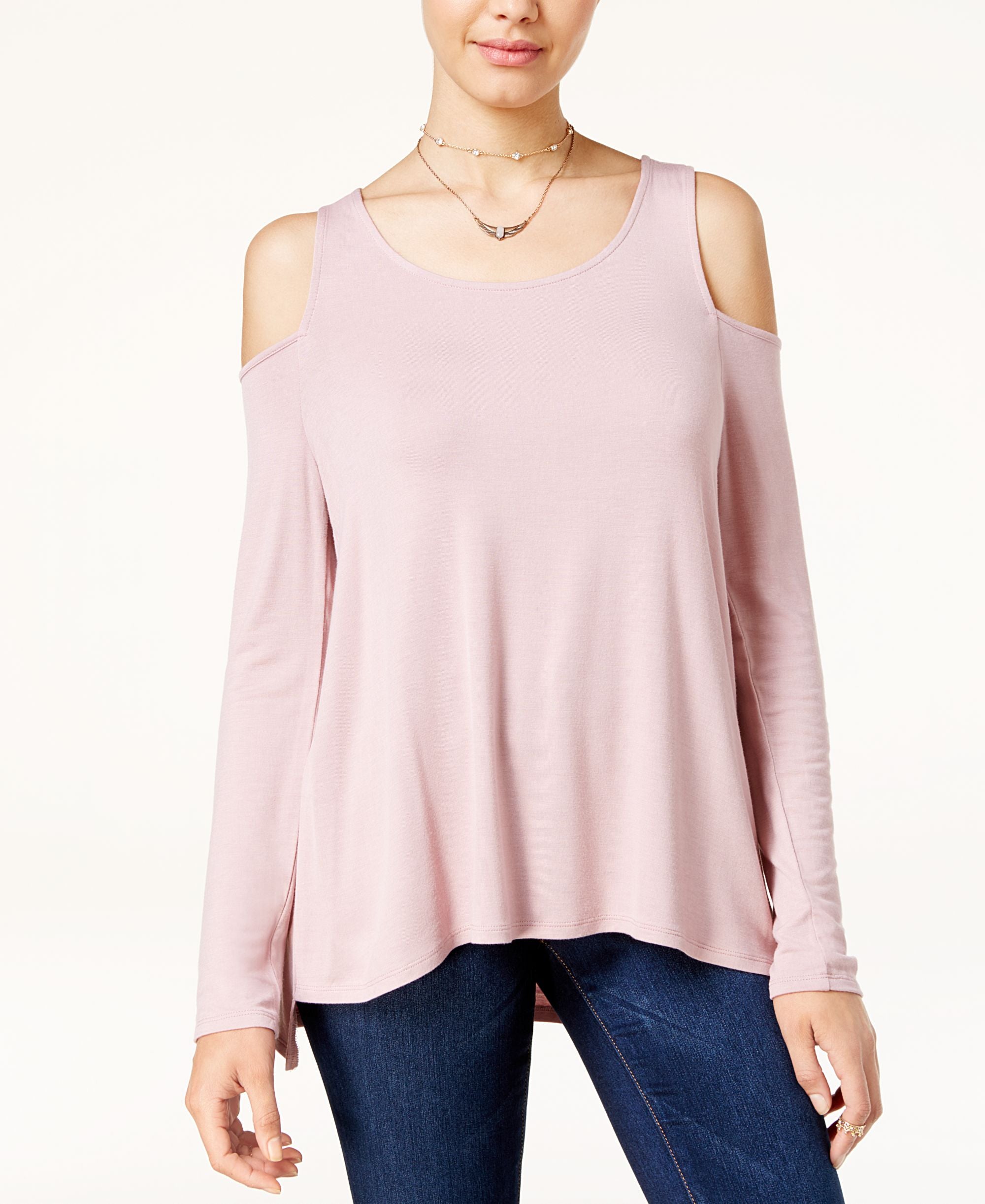 Juniors' Cold-Shoulder Cozy T-Shirt