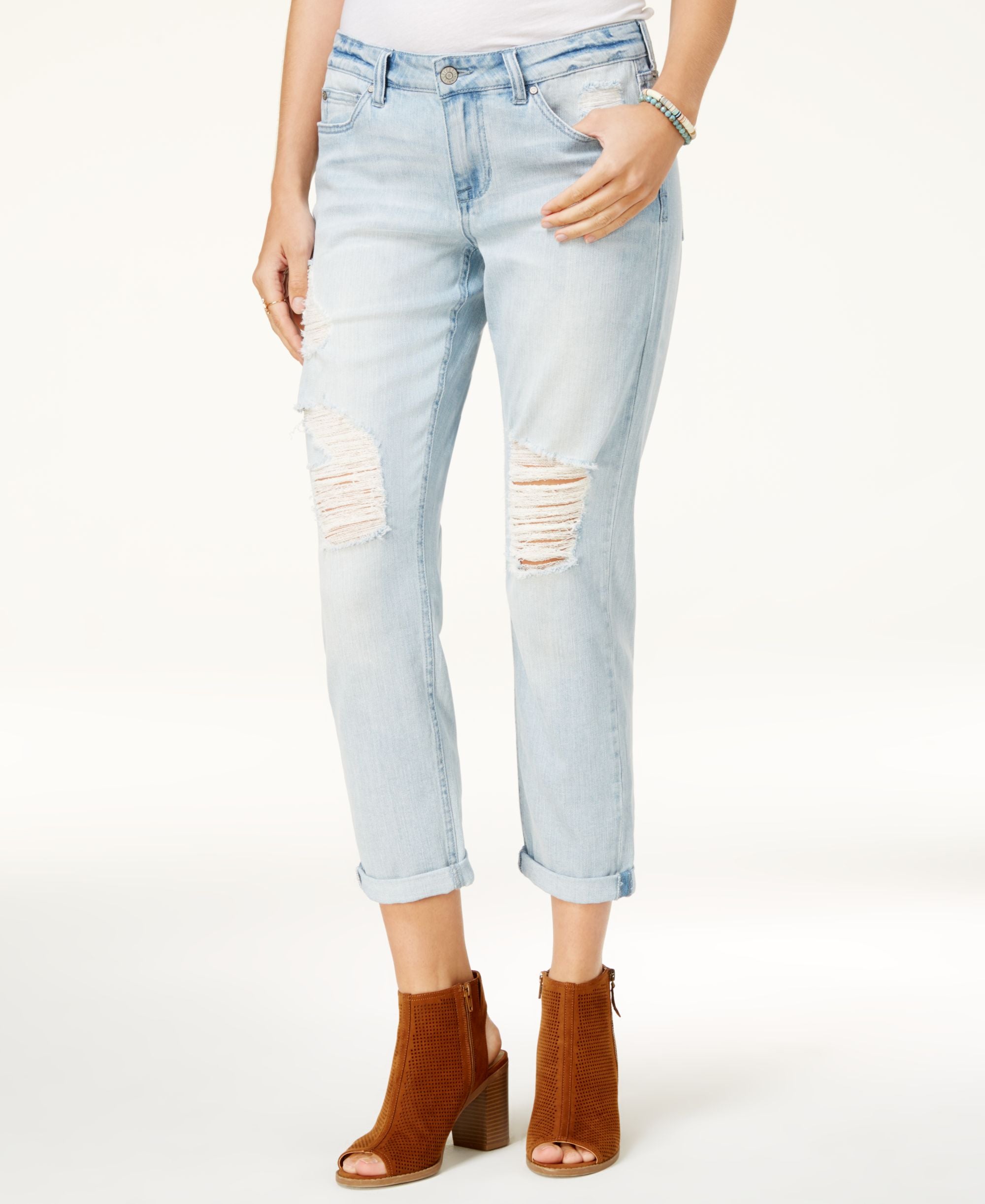 Celebrity Pink Juniors Ripped Boyfriend Jeans