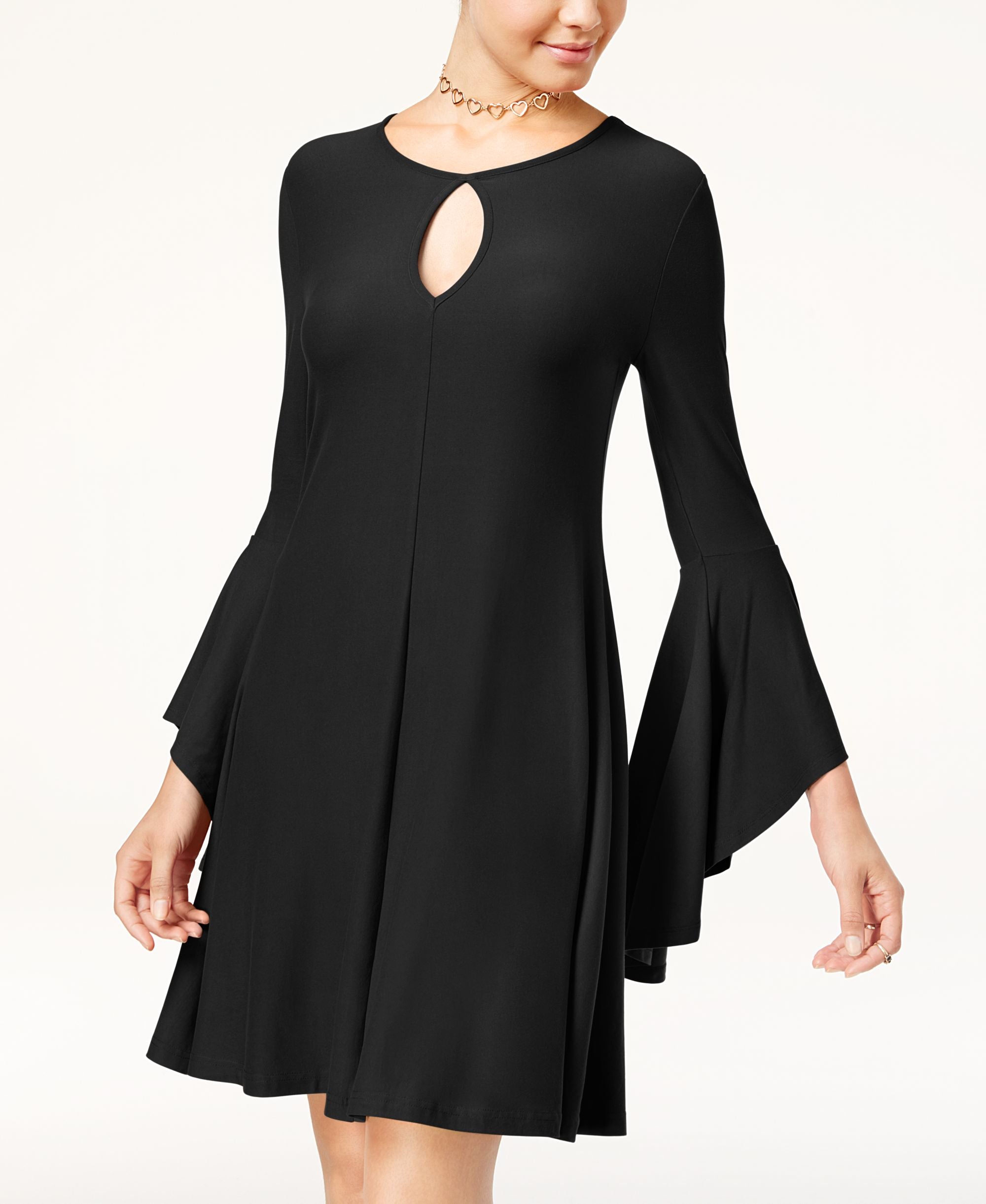 Planet Gold Juniors Super Soft Ruffle Sleeve Shift Dress