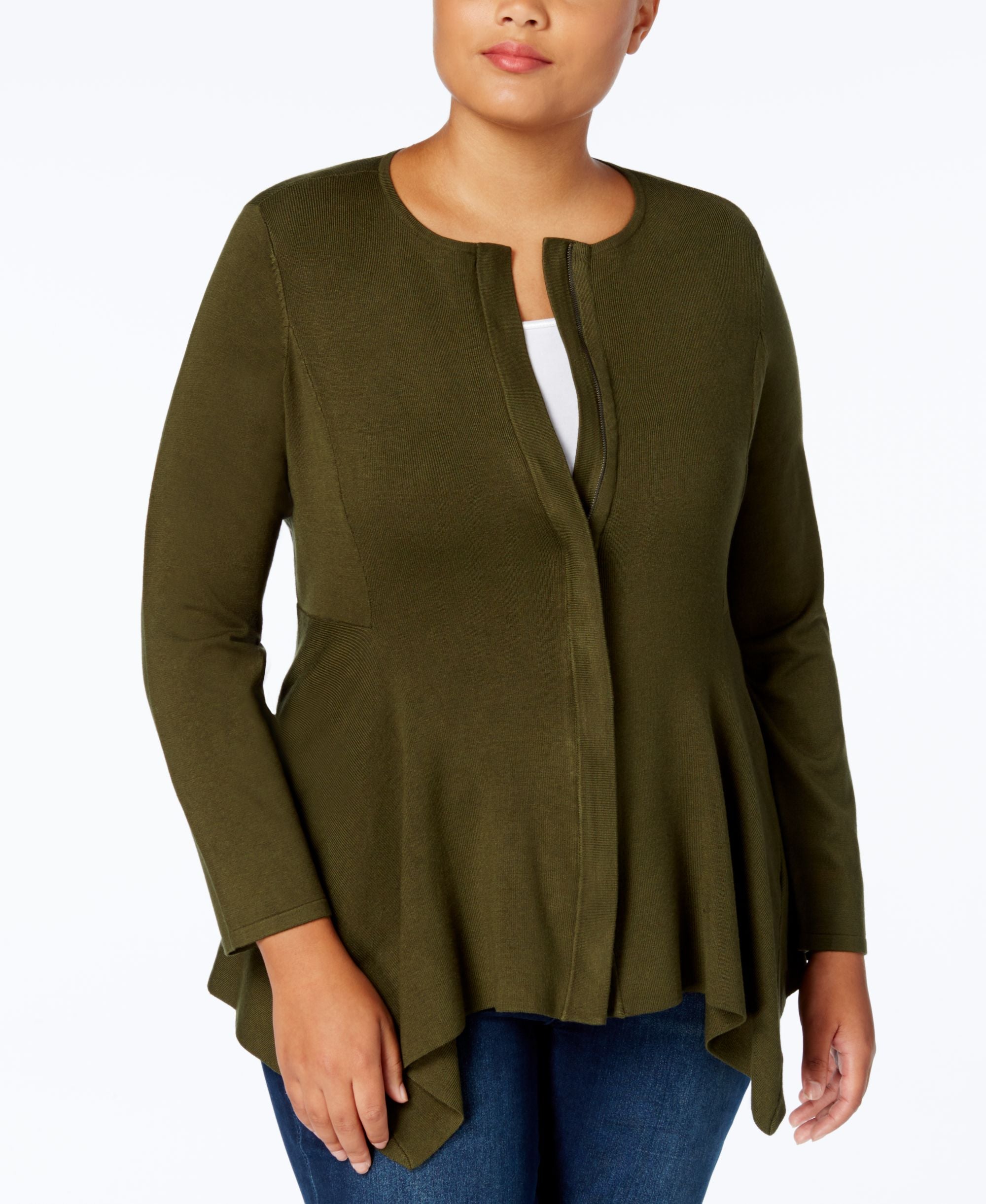 Alfani Plus Size Handkerchief Hem Cardigan