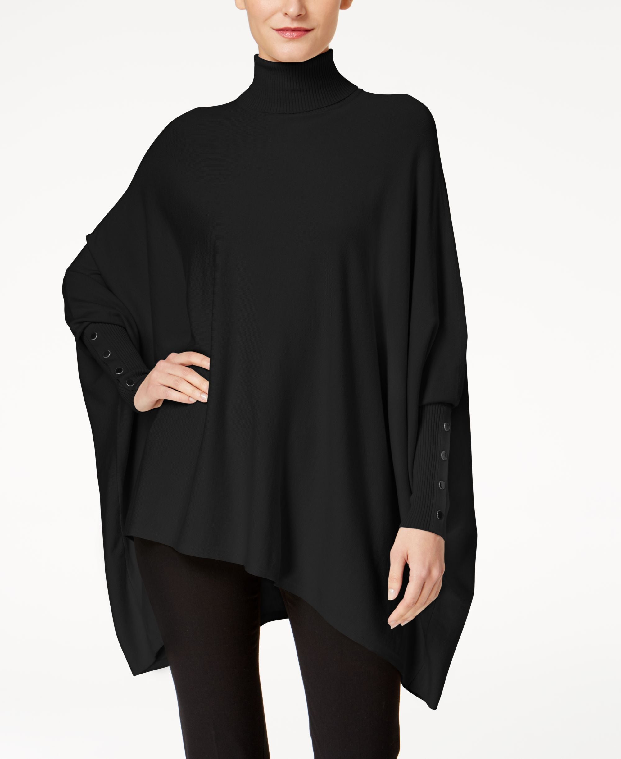 Alfani Petite Turtleneck Poncho Sweater