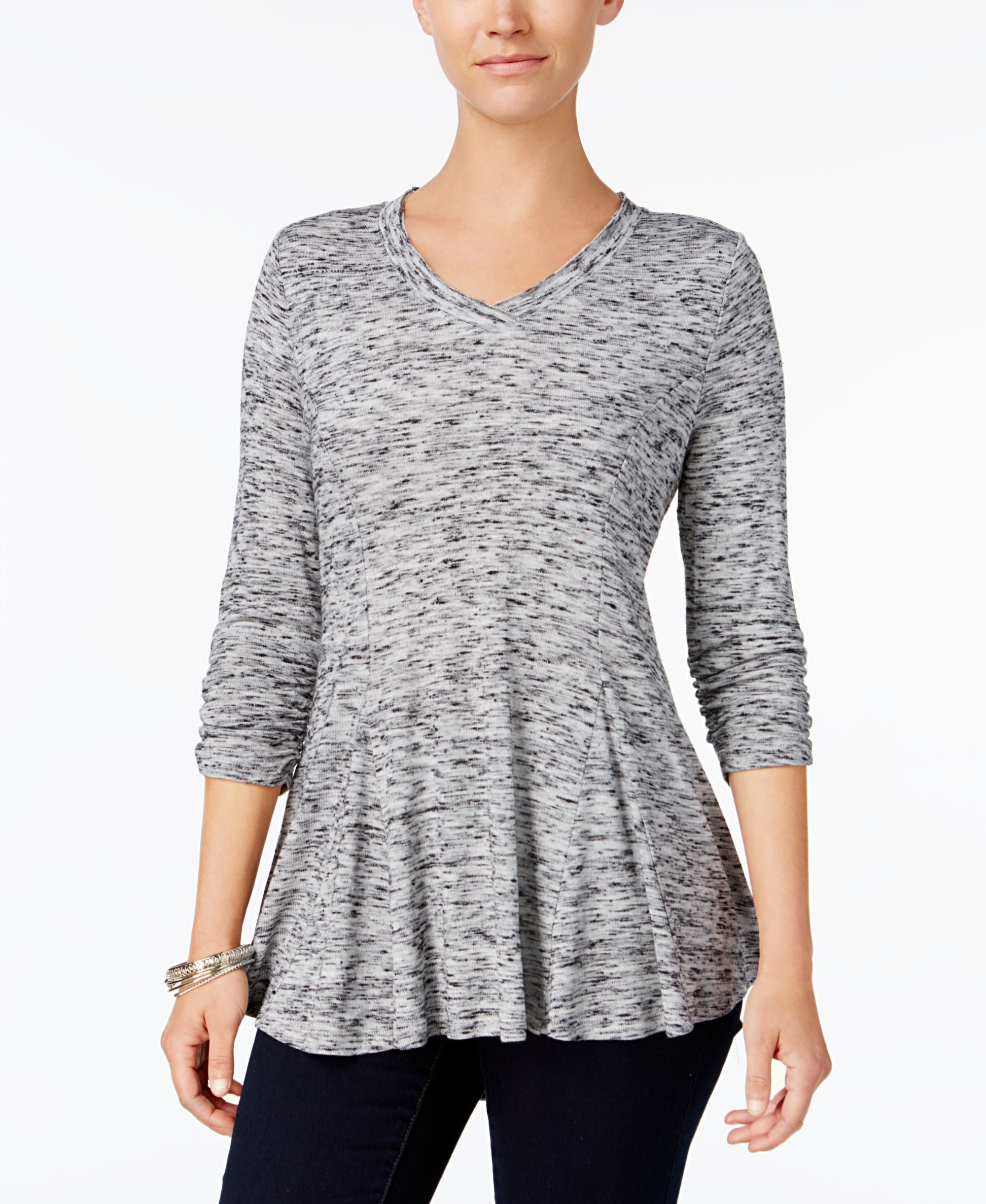 Style & Co Spacedyed Flared Hem Tunic