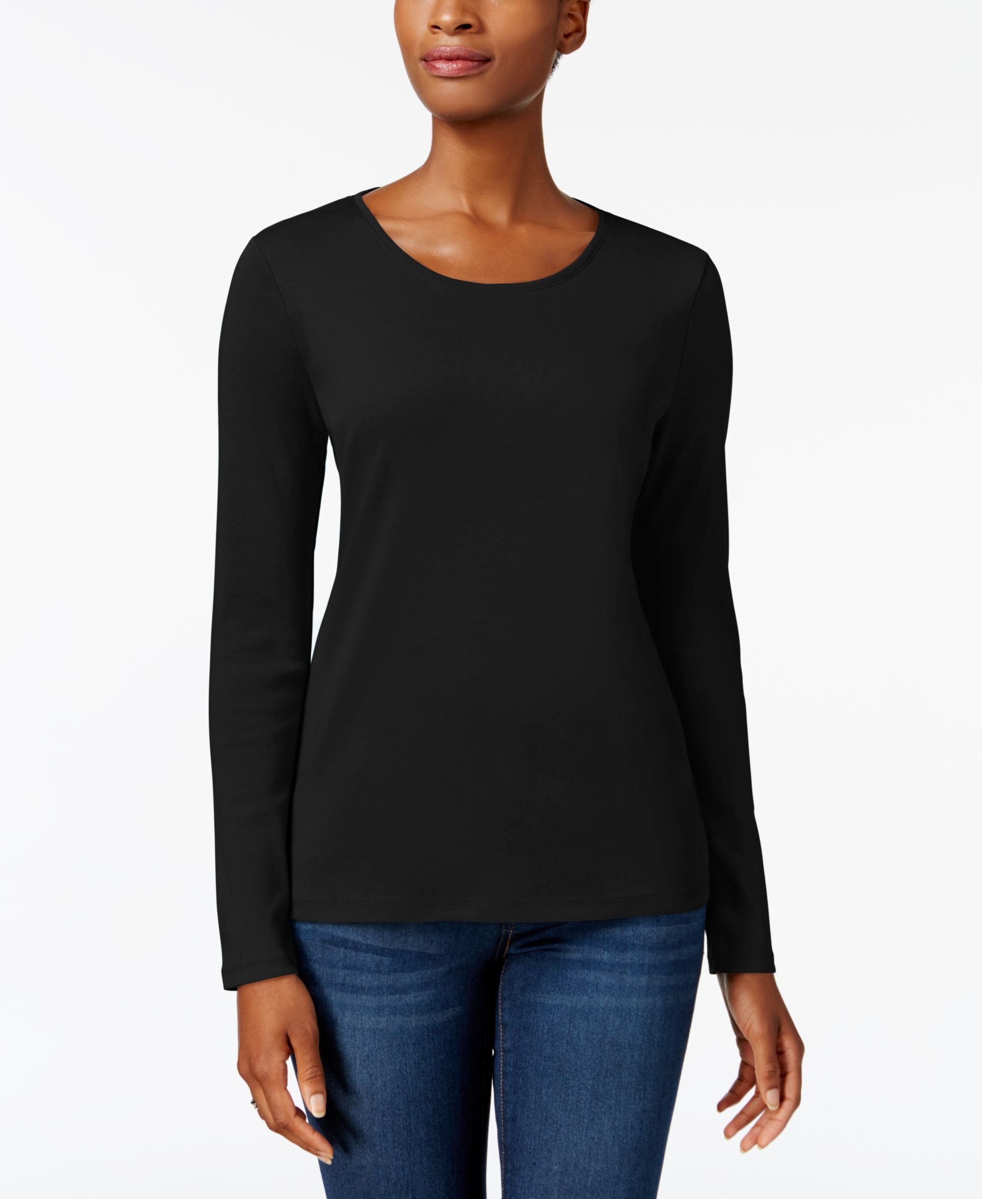 Charter Club Pima Cotton Long Sleeve Top