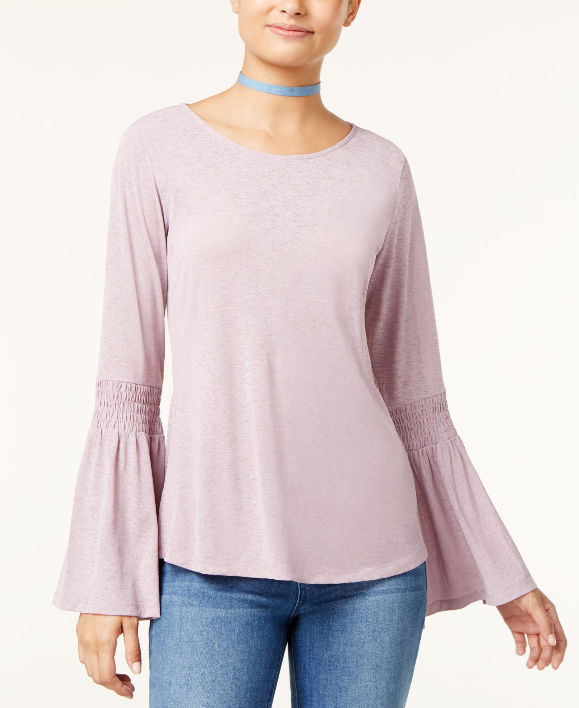 Ultra Flirt Juniors Bell Sleeve Peasant Top