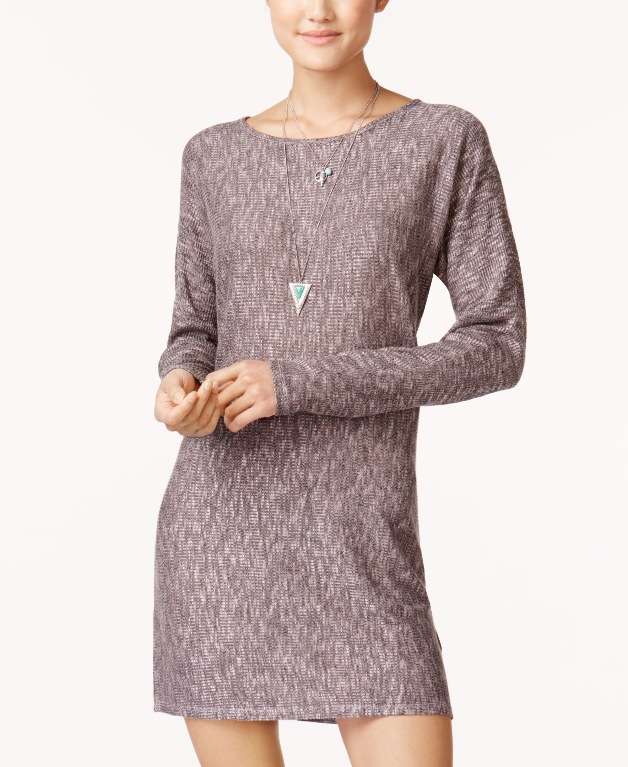 One Hart Juniors Marled Sweater Dress
