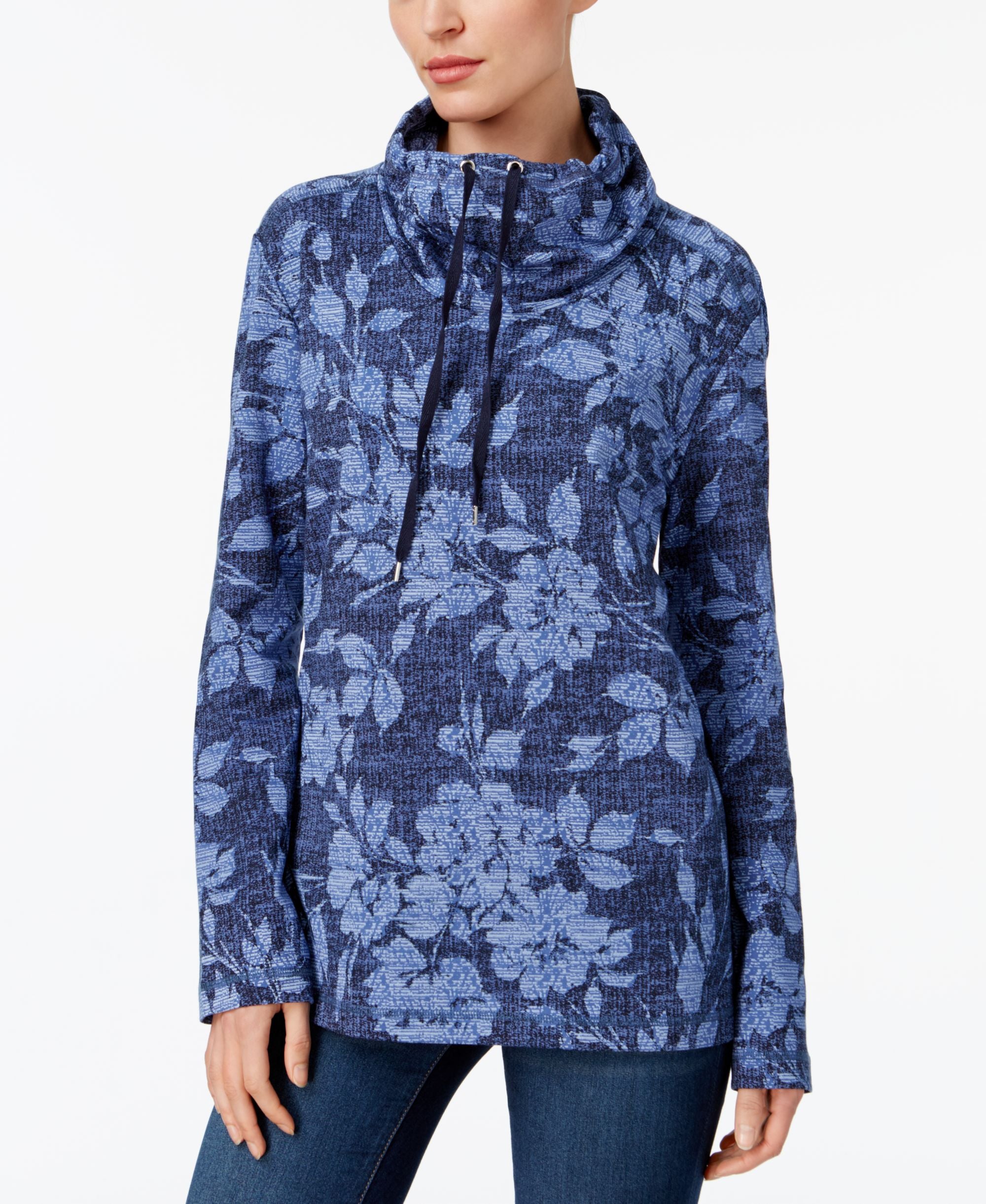 Karen Scott Funnel Neck Active Sweatshirt