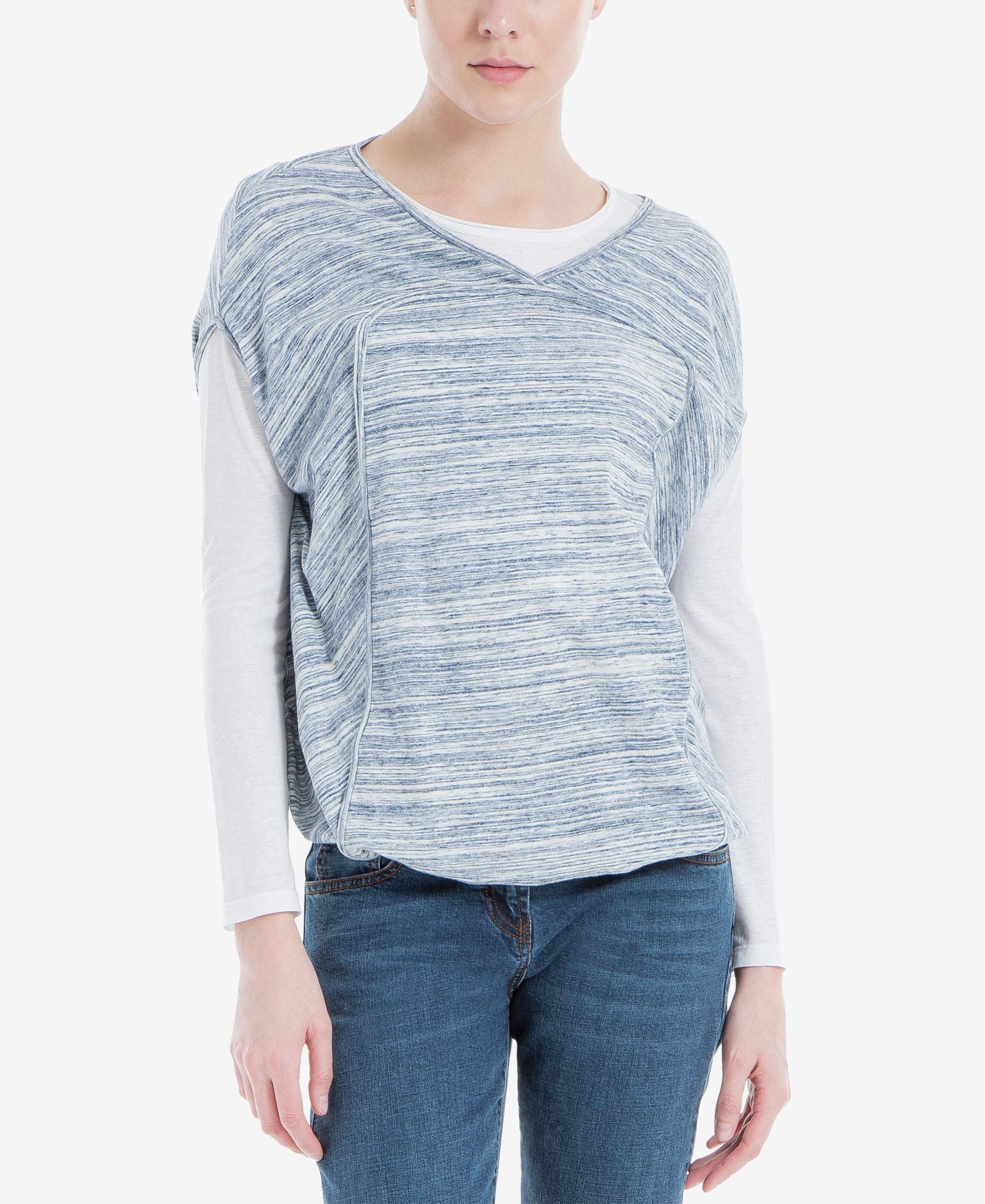 Max Studio London Cotton Bubble Hem Top