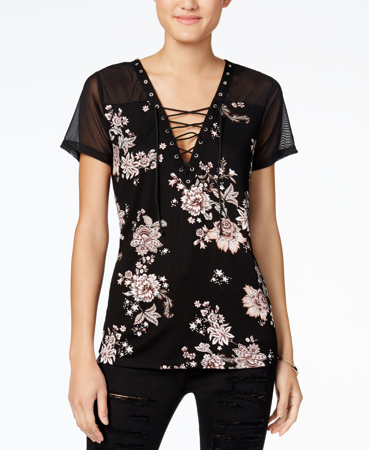 Gypsies Moondust Juniors Lace Up T-Shirt