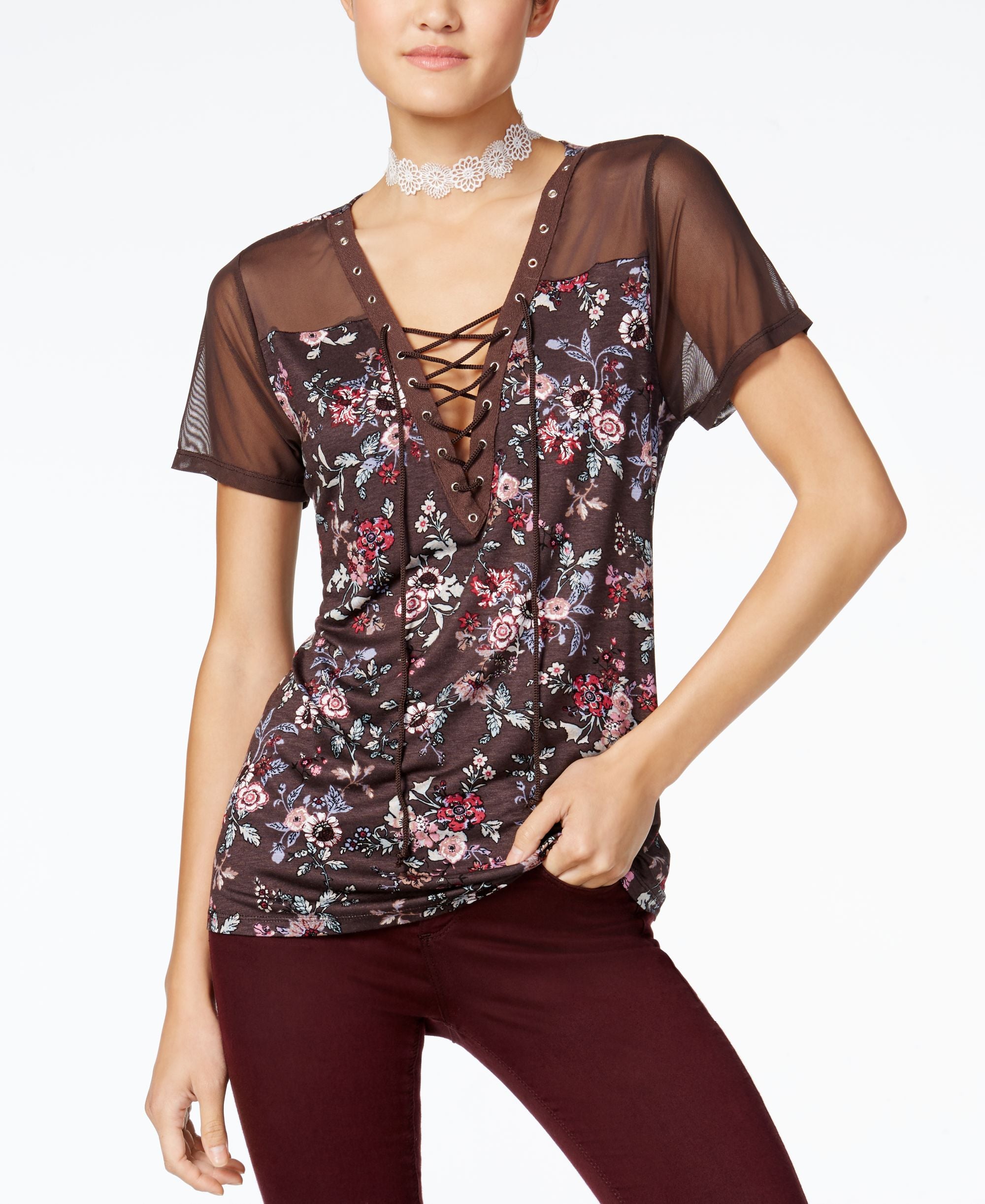 Gypsies Moondust Juniors Lace Up T-Shirt