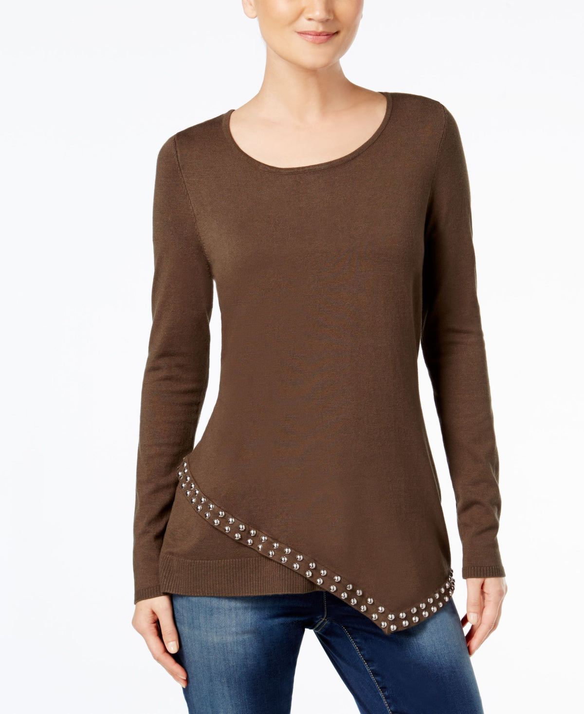 INC International Concepts Studded Asymmetrical Sweater