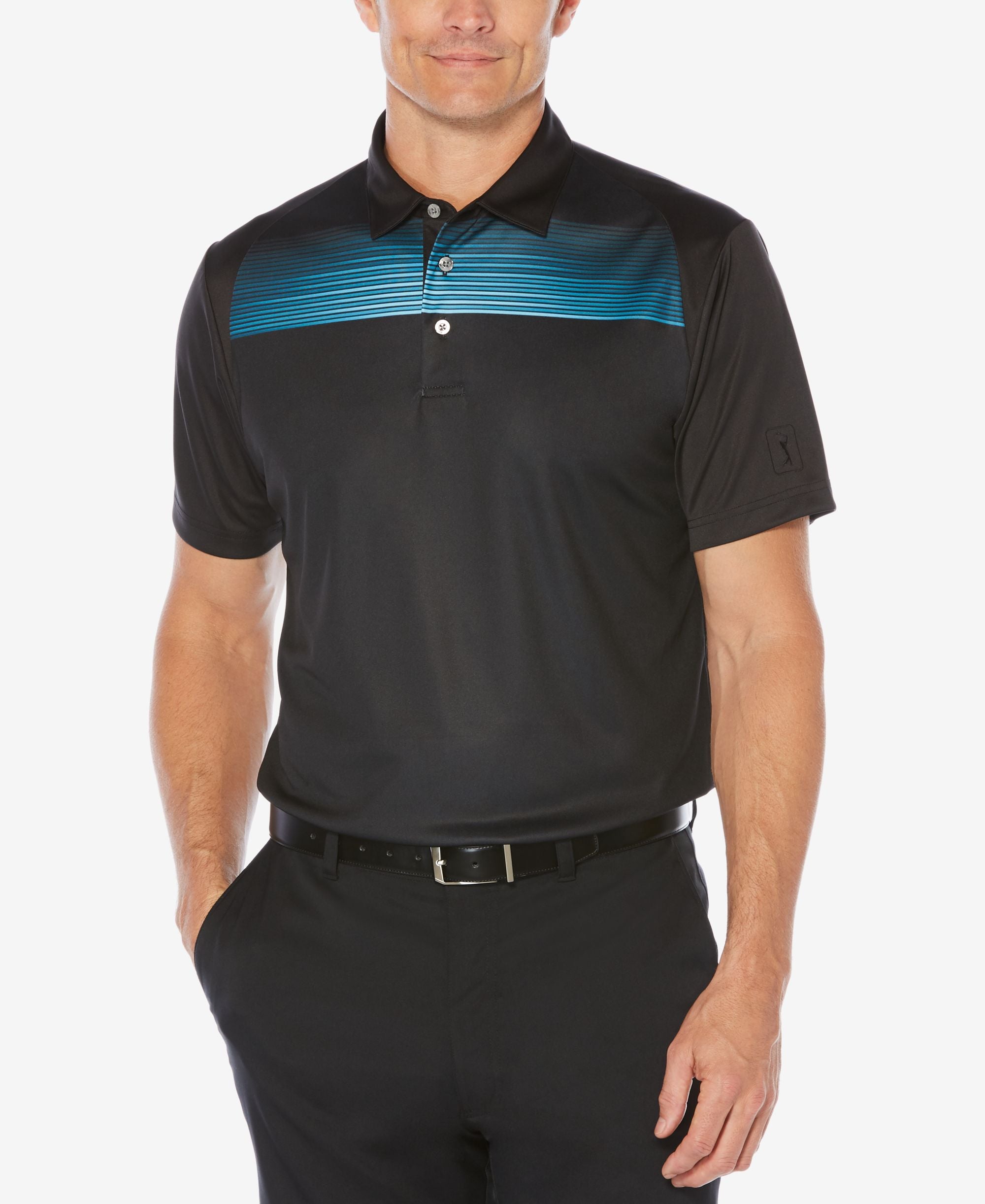 Pga Tour Mens Slim Fit Glowing Print Polo