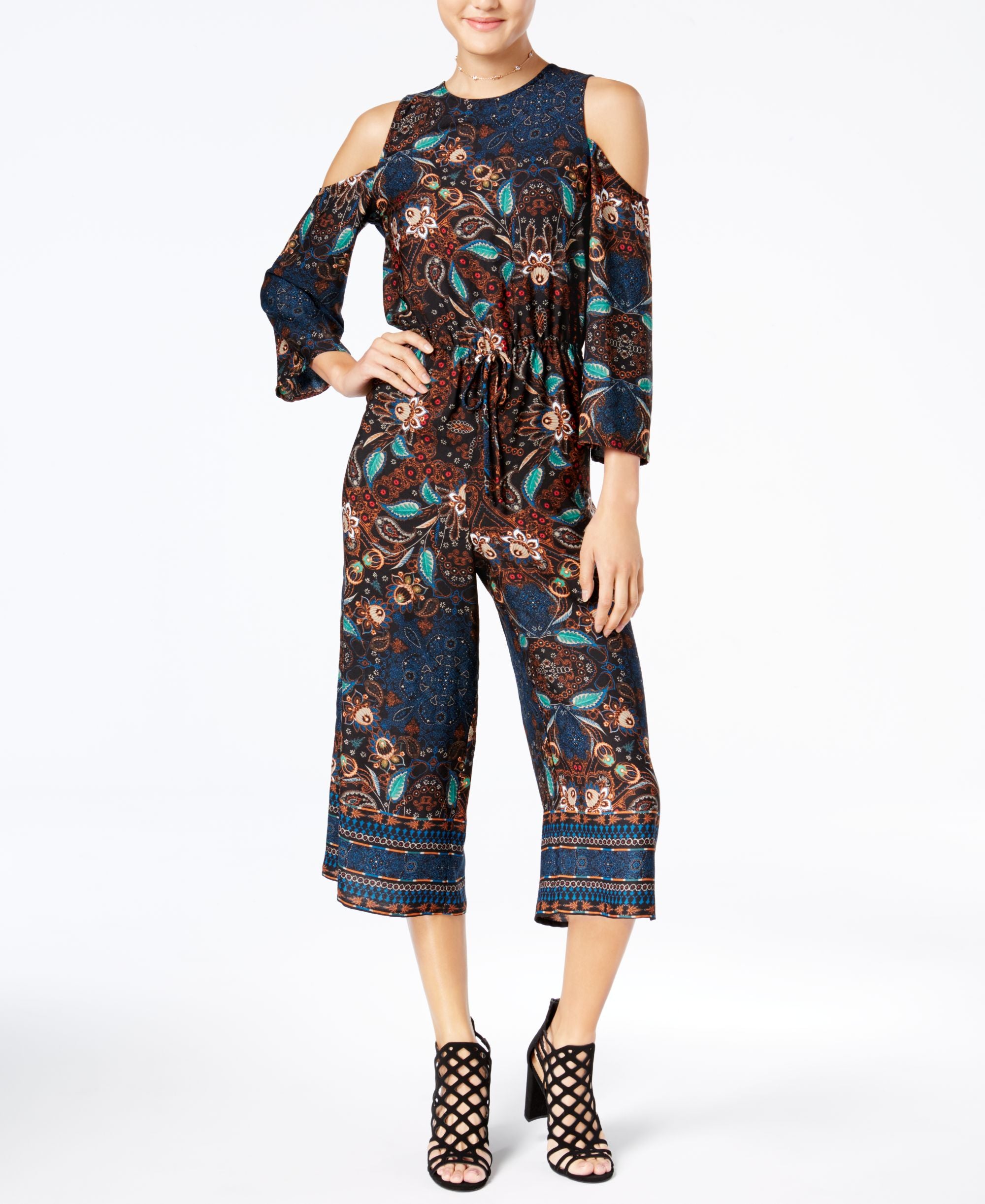 Be Bop Juniors Cold Shoulder Gaucho Jumpsuit