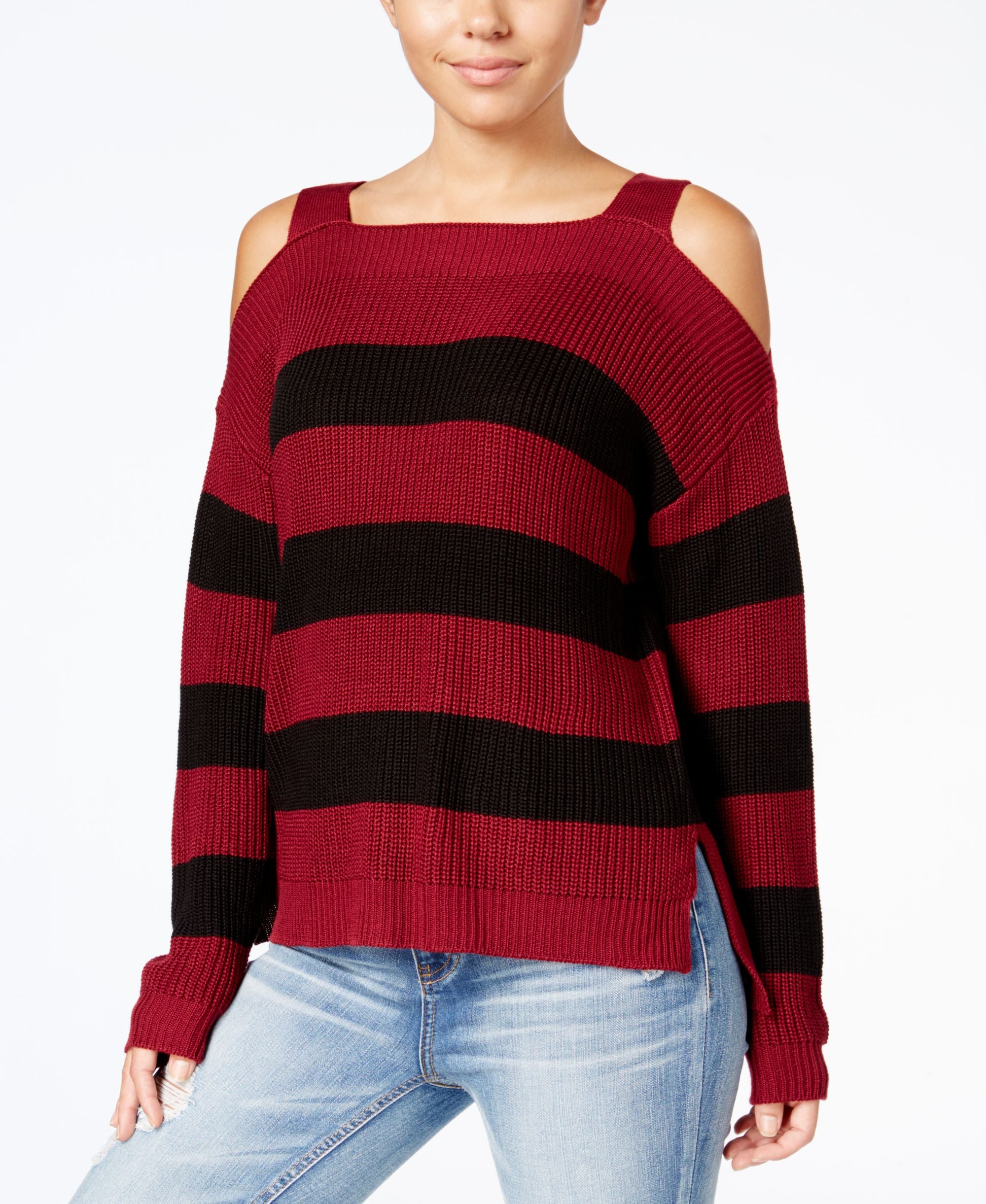 Hooked Up By Its Our Time Juniors Cold Shoulder Sweater
