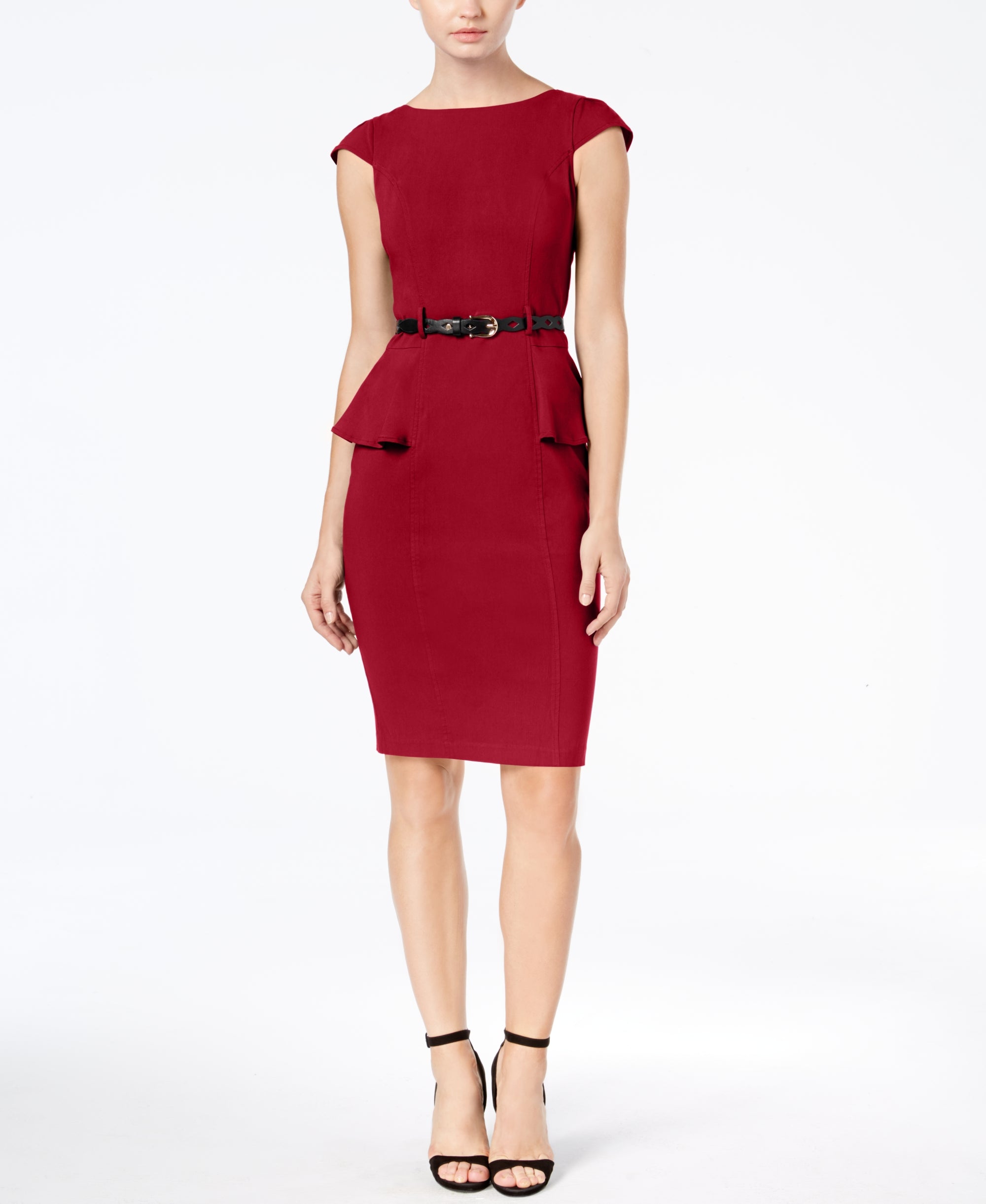 XOXO Juniors Cap Sleeve Peplum Sheath Dress