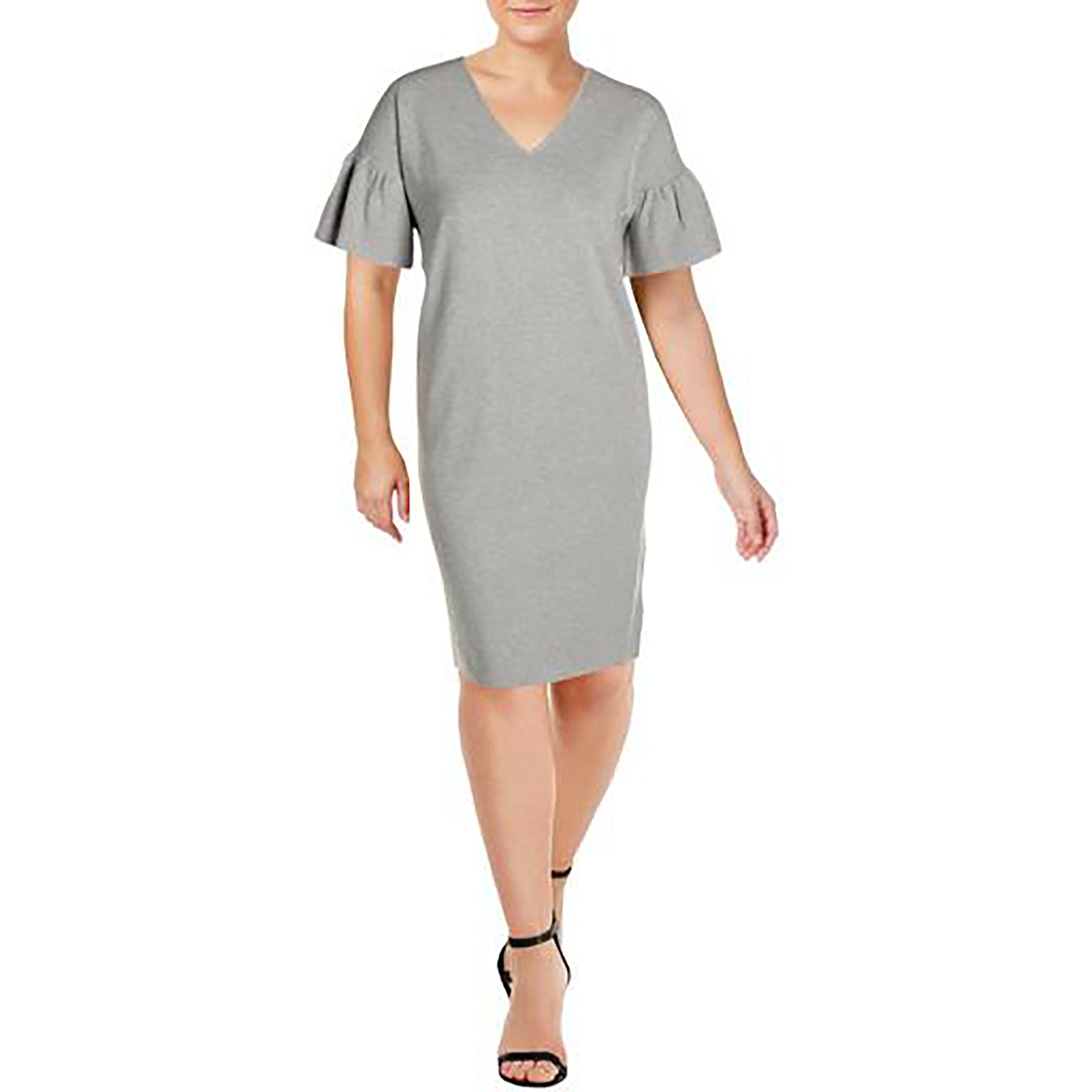 Ralph Lauren Womens Plus Knee-Length Heathered Sweaterdress (Grey, 2X)