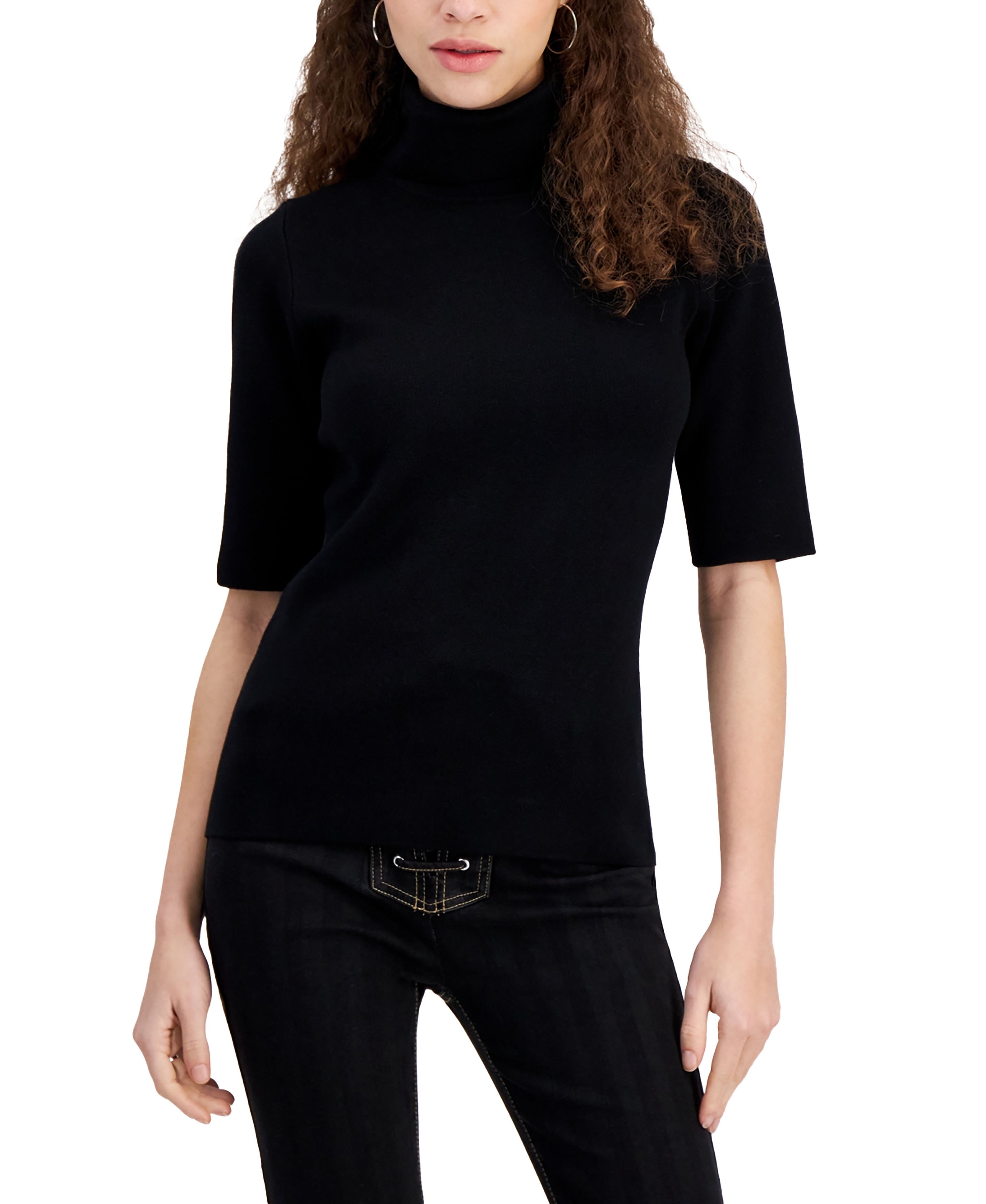 Women's Elbow-Sleeve Turtleneck Sweater