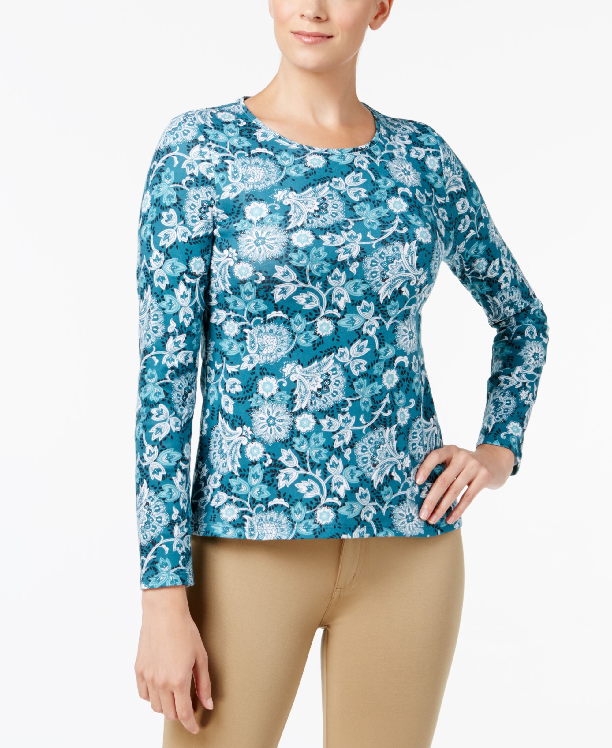 Charter Club Cotton Printed Top