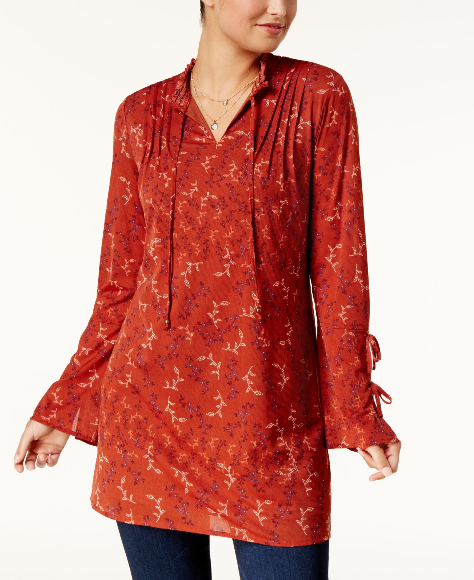 Style & Co Printed Peasant Tunic