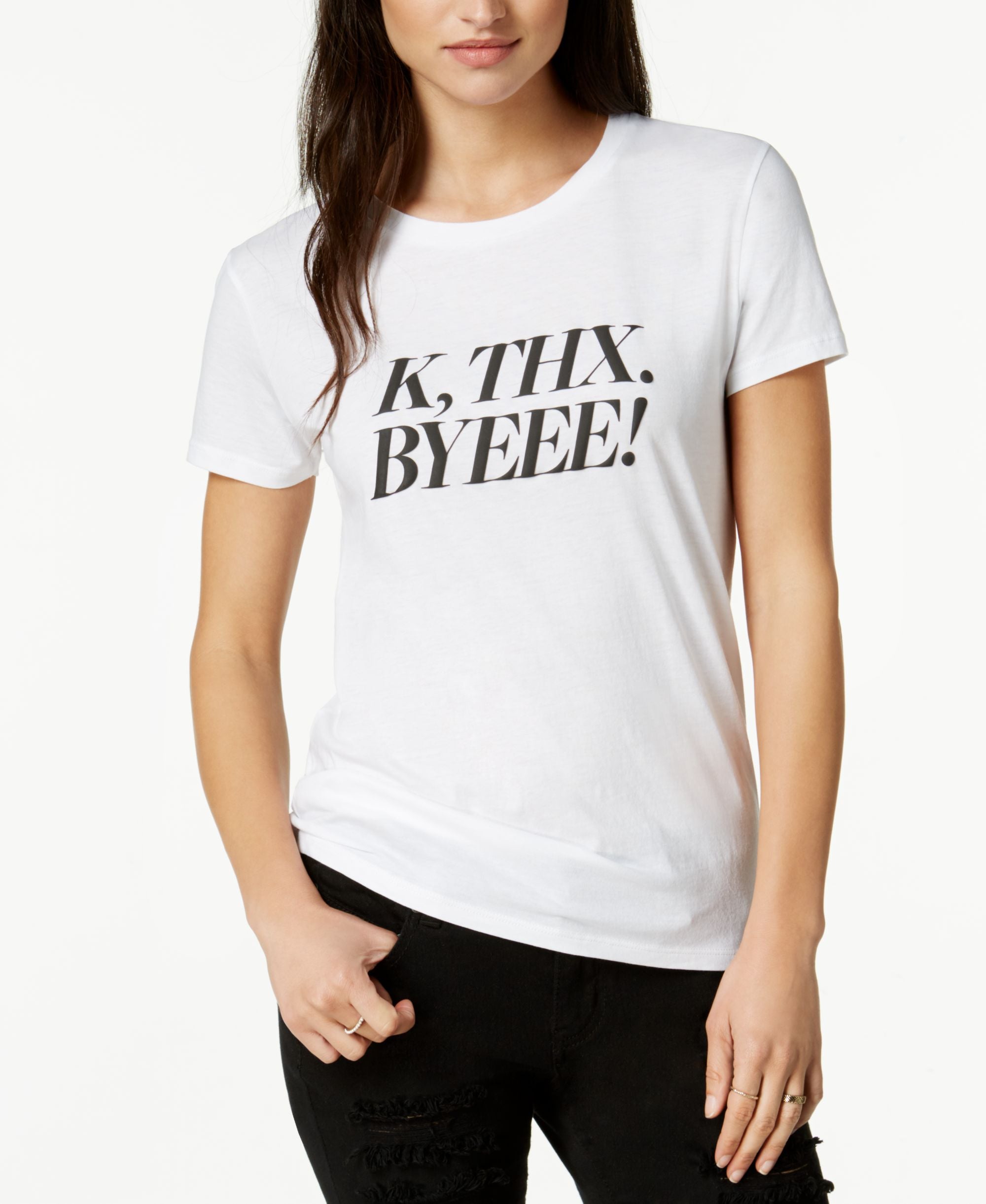 Chrldr Cotton K Thx Bye Graphic T-Shirt