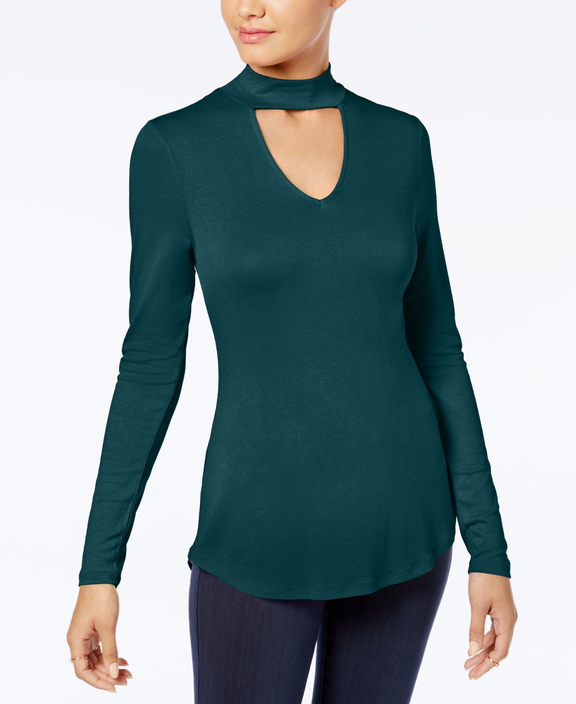 Ultra Flirt Juniors Mock Neck Cutout Top