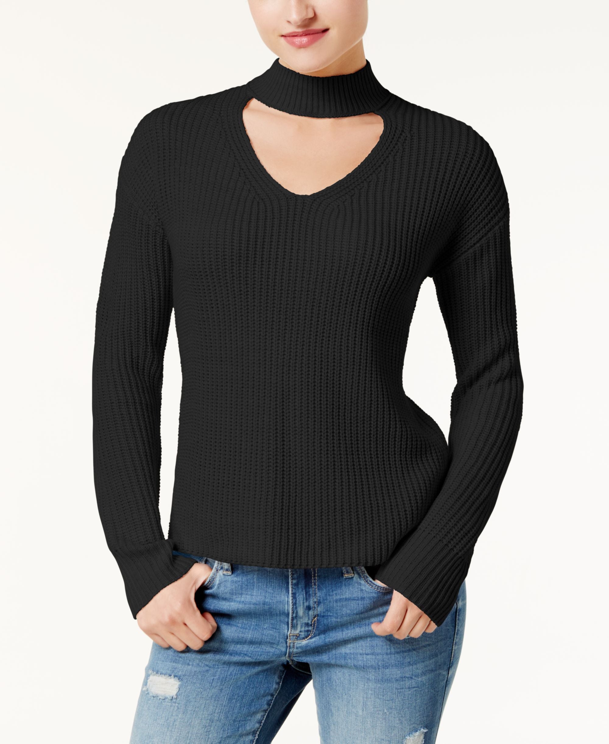Juniors' Choker Sweater