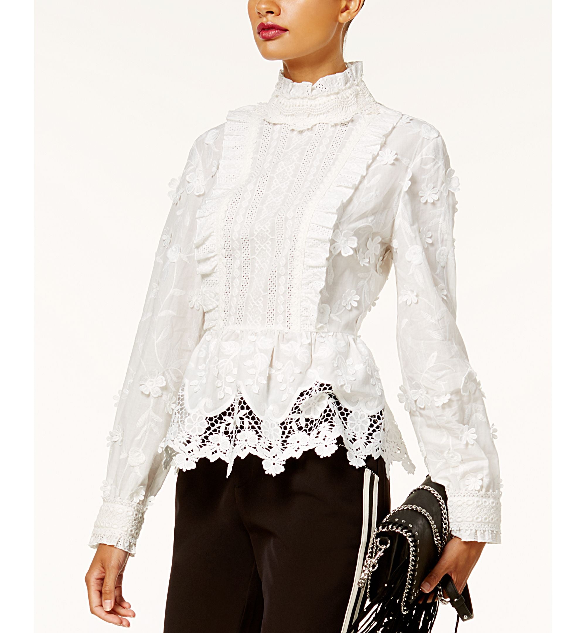 Anna Sui X INC International Concepts Lace Peplum Top